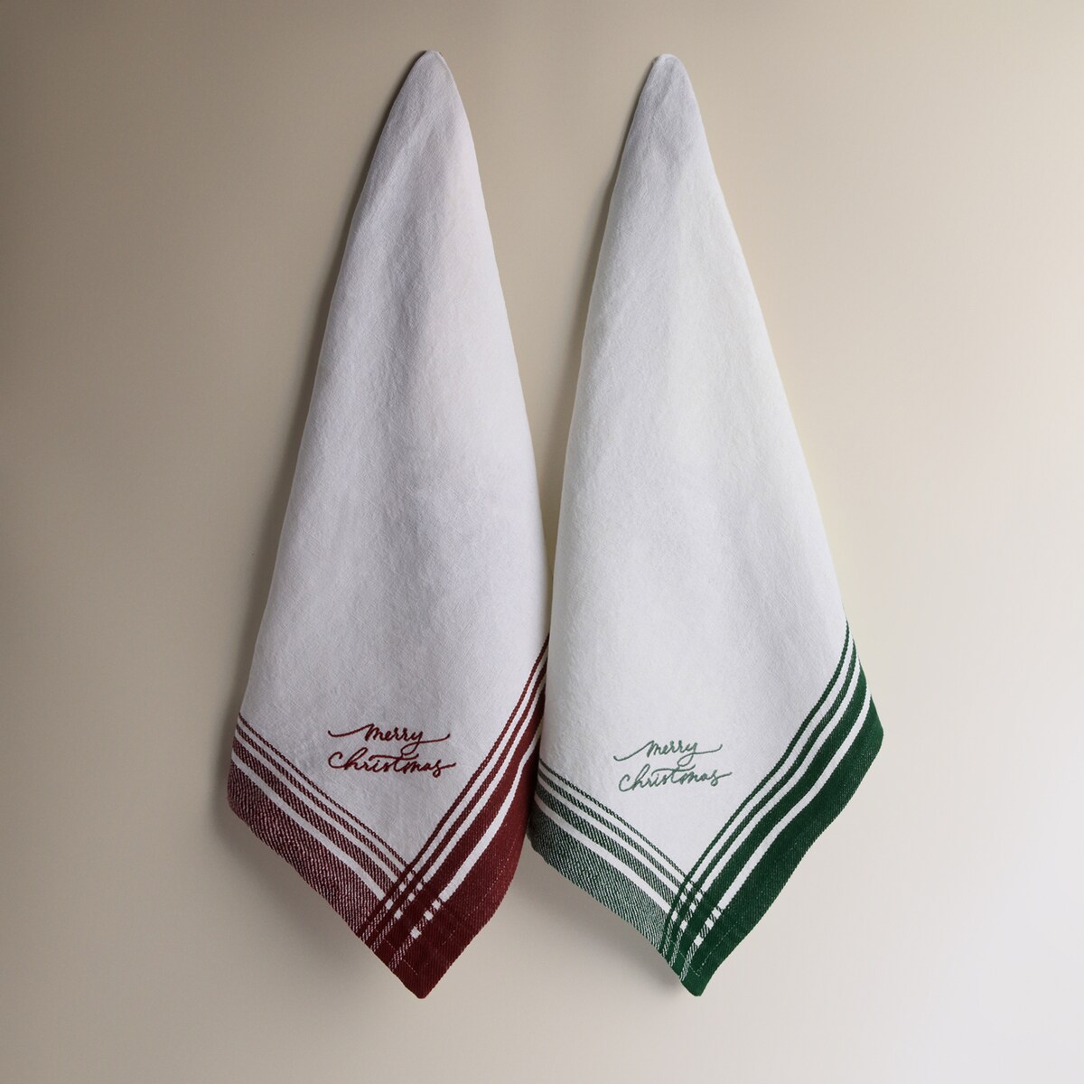 Conjunto de 2 Panos de Algodão Merry Grená-2