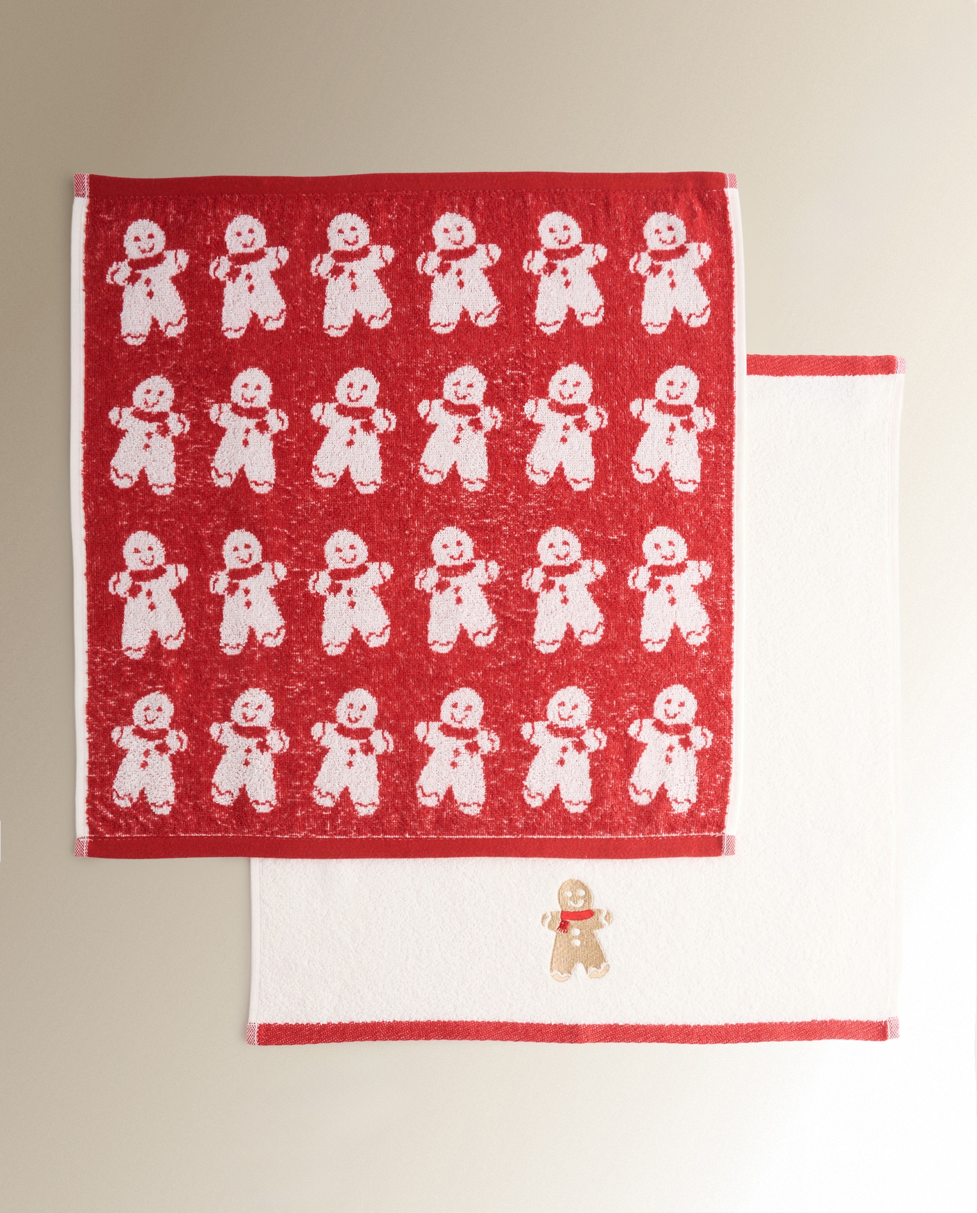 Conjunto de 2 Panos de Cozinha de Tecido Turco de Algodão Ginger Vermelho-5