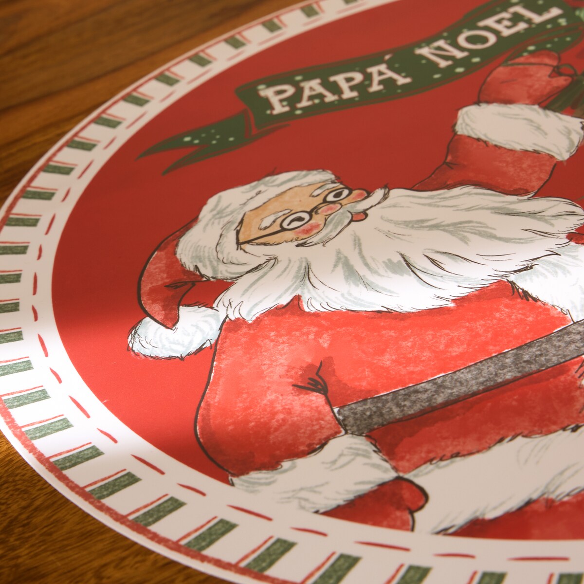 Set De Mantel Y Servilleta De Navidad Mud Pie, Santa, 18 1/2