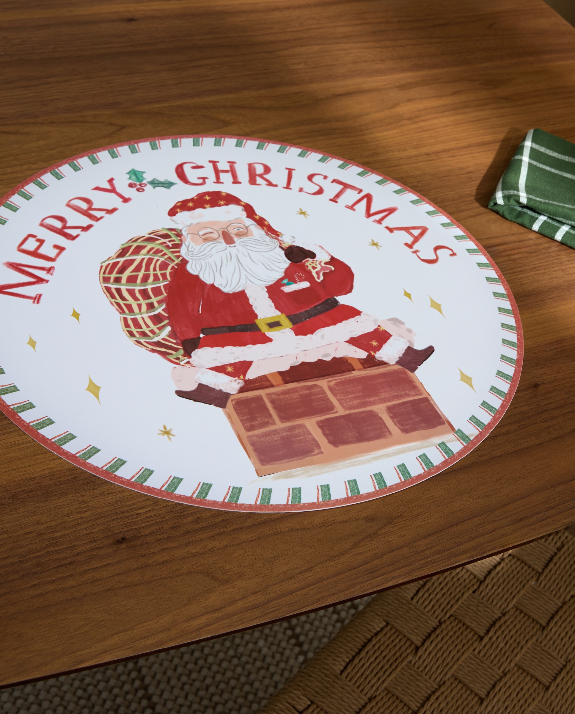 Mantel individual PVC Santa - Rojo 30 x 45 cm Rojo-1
