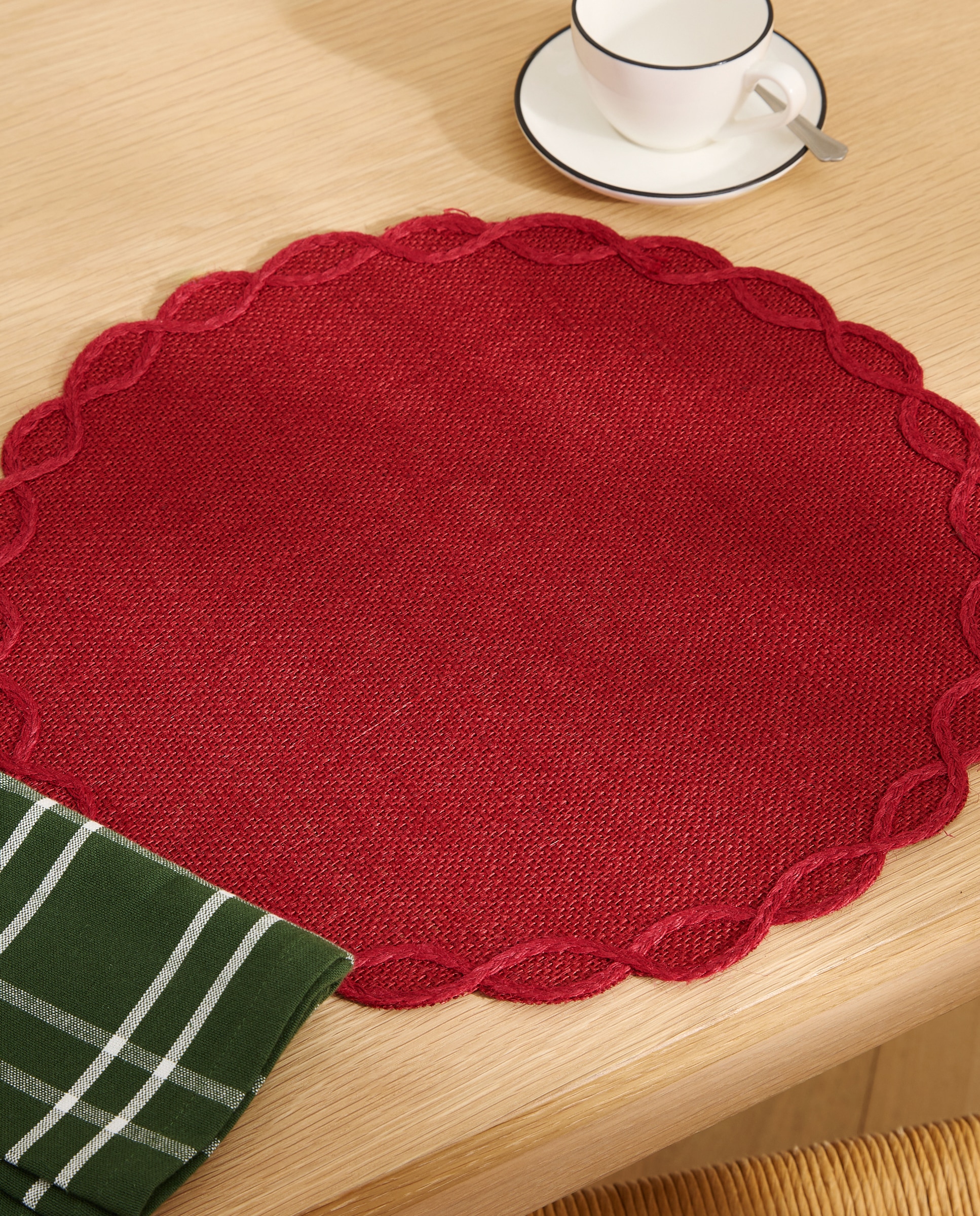 Mantel individual algodón Nowa - Rojo Diámetro 38 cm Rojo-1