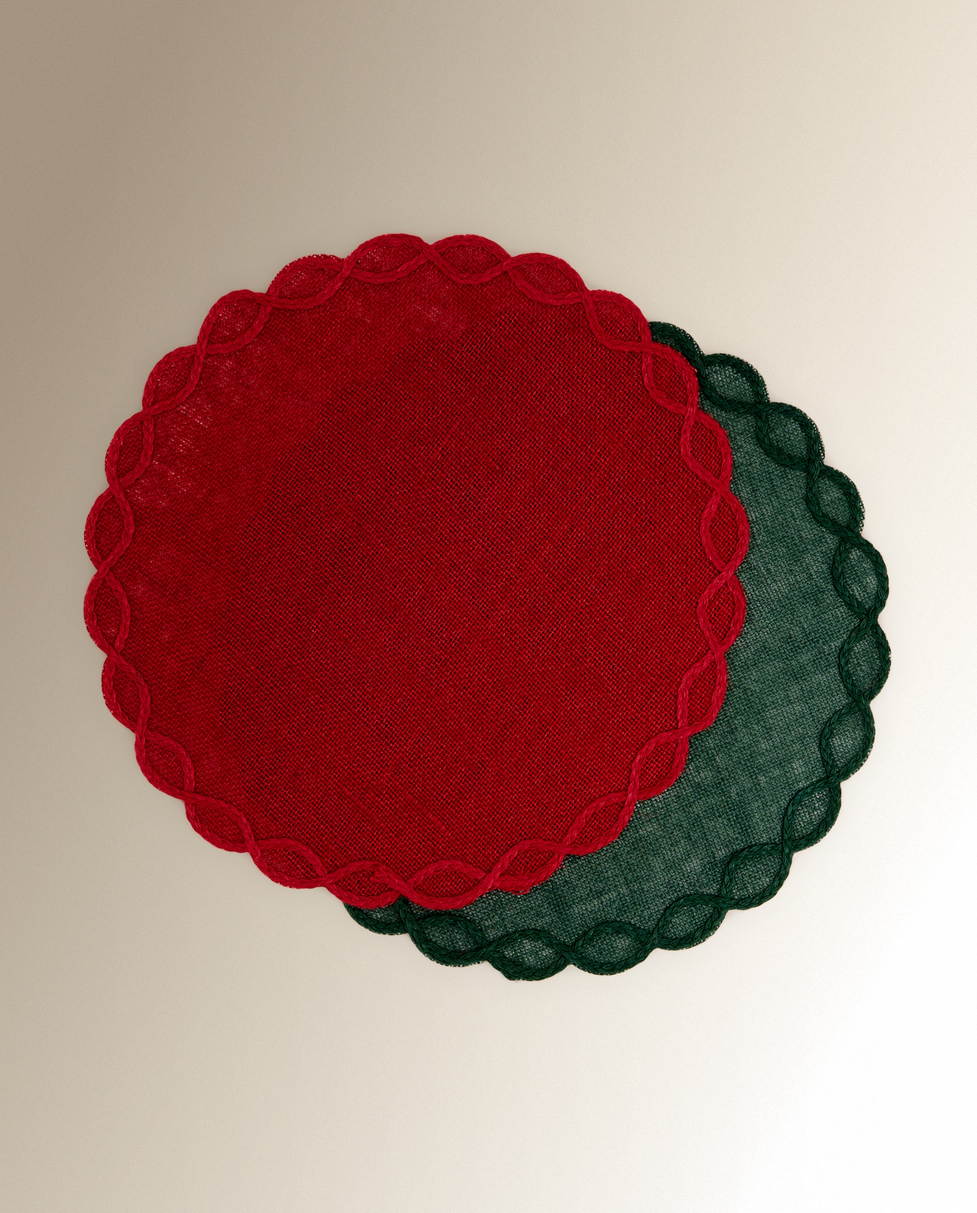 Mantel individual algodón Nowa - Rojo Diámetro 38 cm Rojo-4
