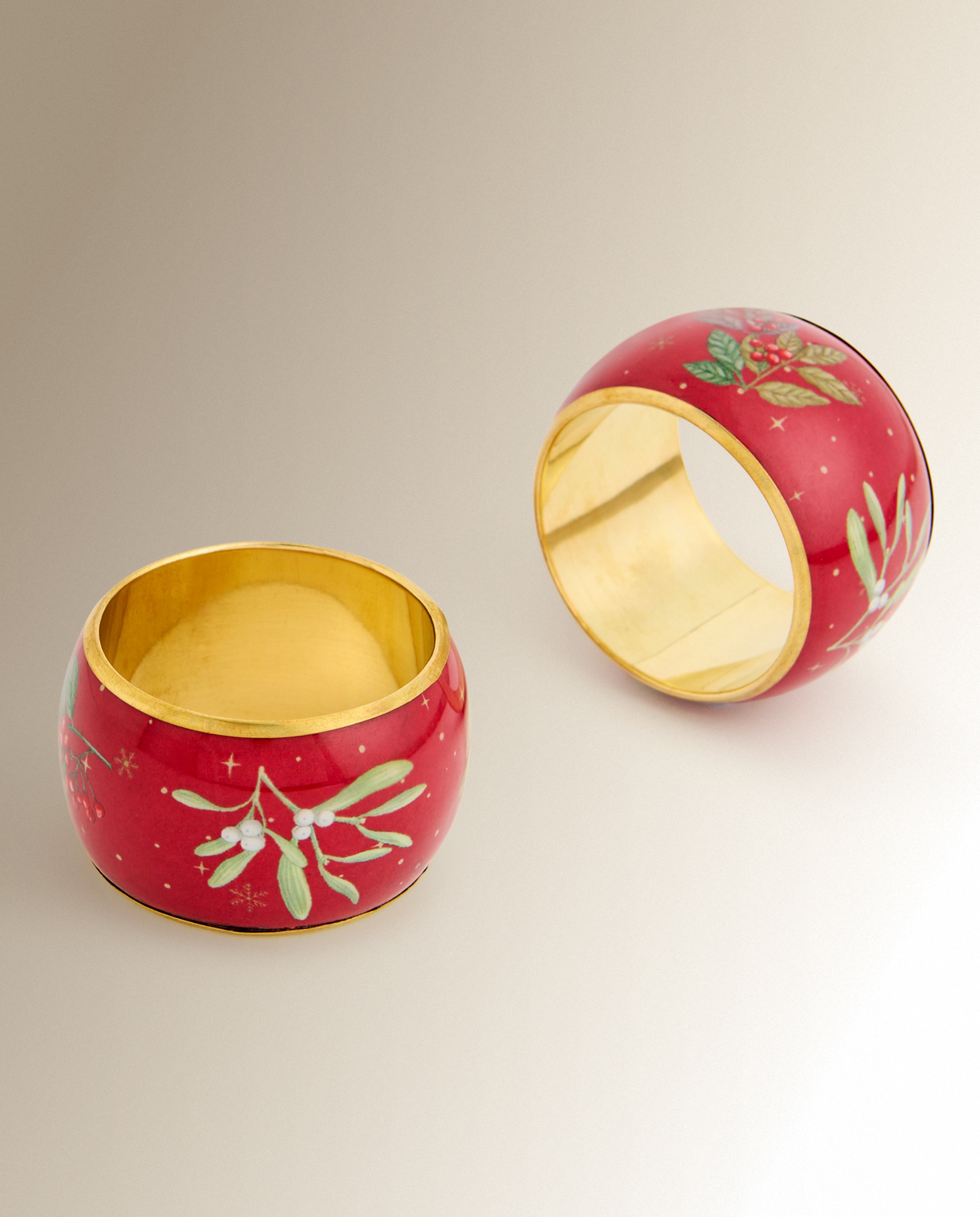 Set 2 servilleteros aluminio Mistletoe - Granate Granate-1