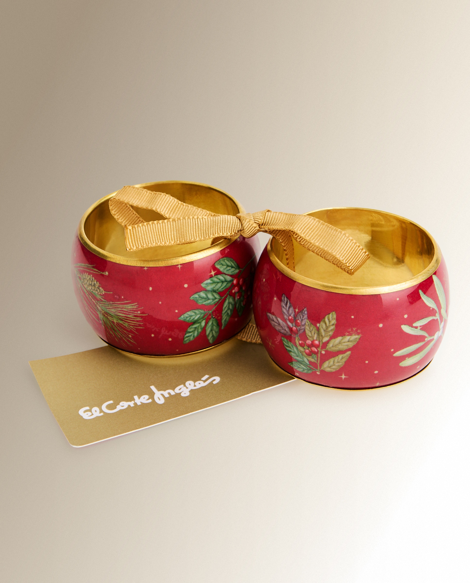 Set 2 servilleteros aluminio Mistletoe - Granate Granate-3