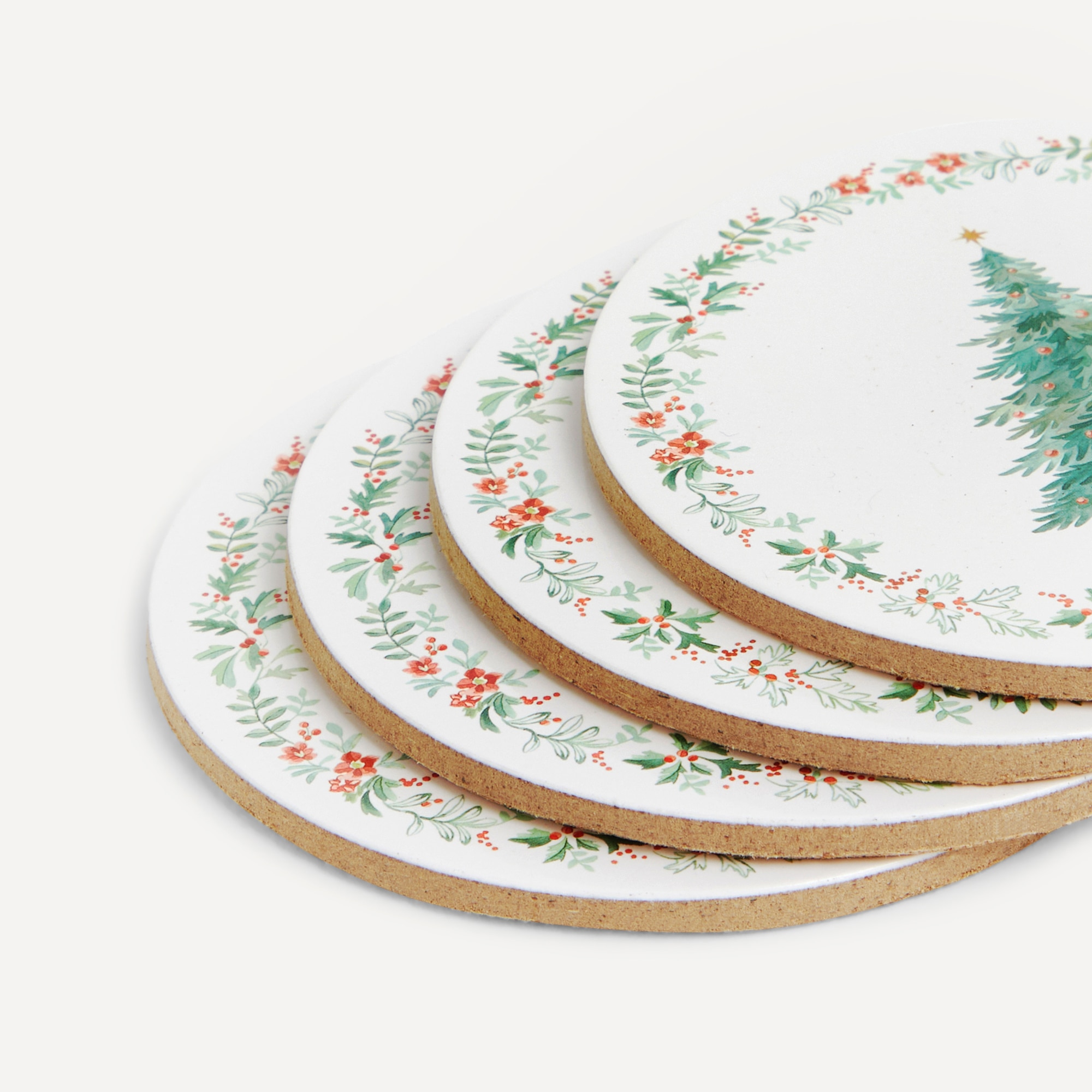 Conjunto de 4 Bases para Copos MDF Wald Branco-2