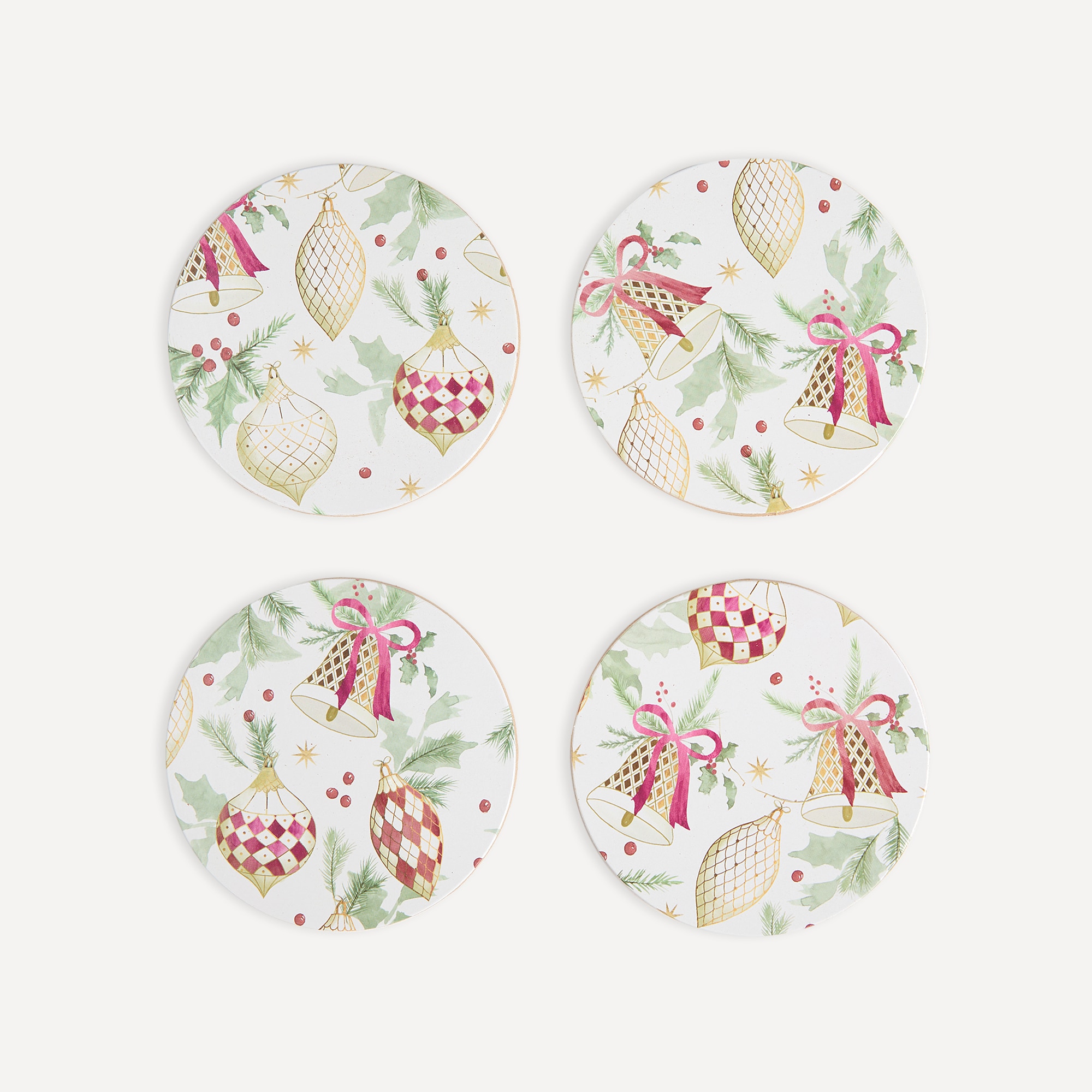 Conjunto de 4 Bases para Copos MDF Arlequim Multicolor-1