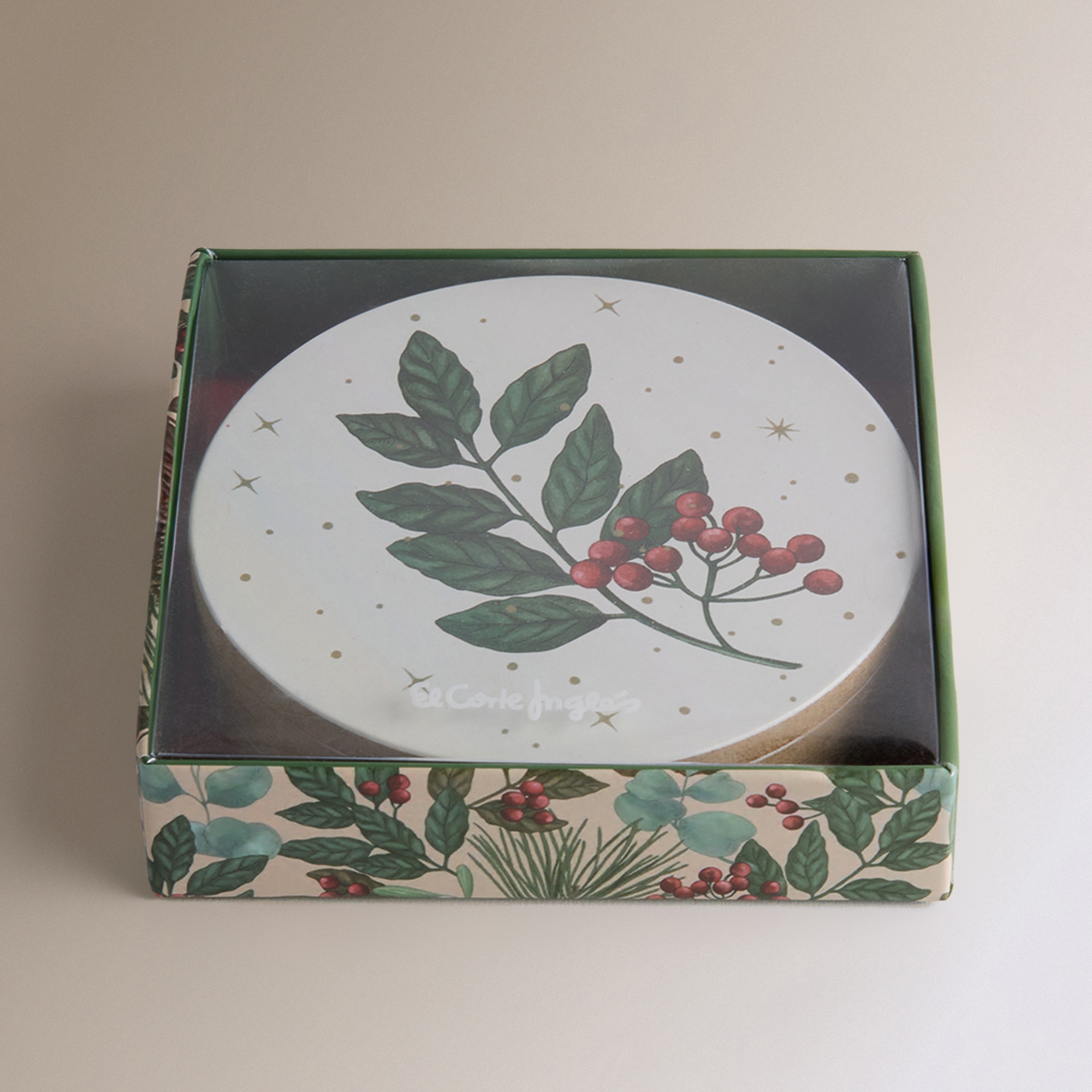 Conjunto de 4 Bases para Copos MDF Mistletoe Multicolor-3