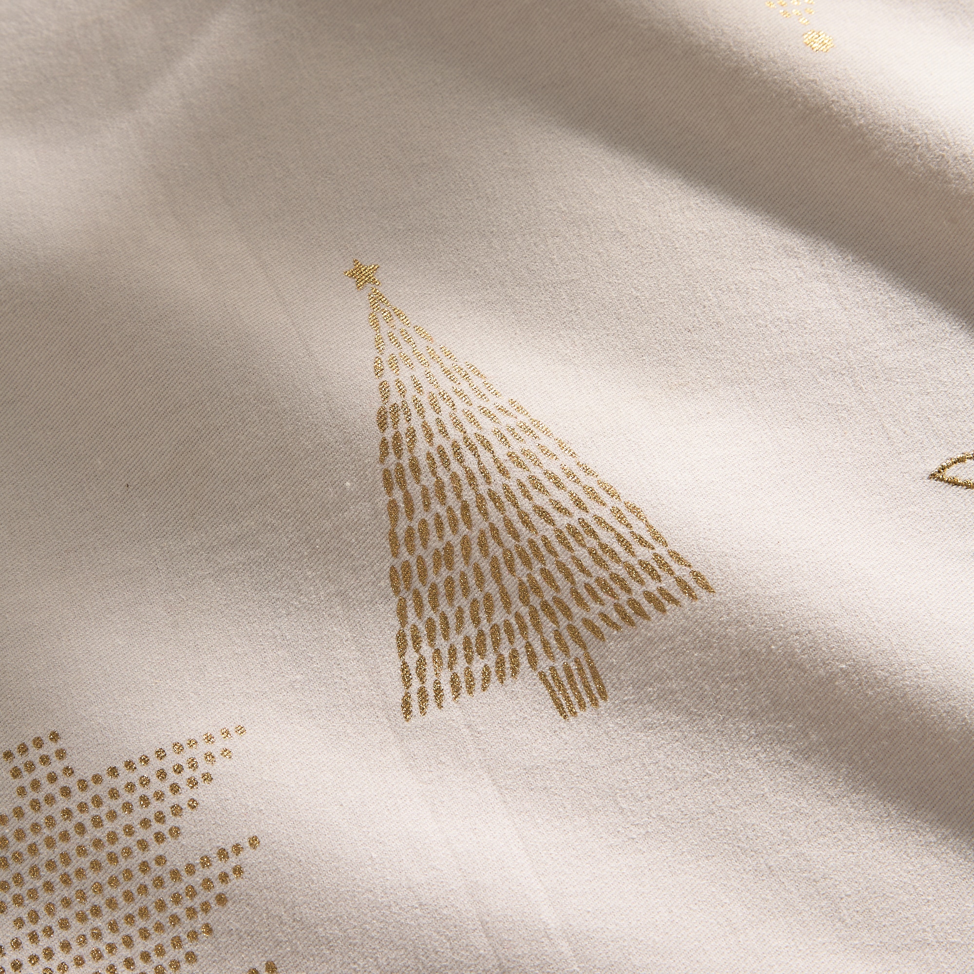 Caminho de mesa natalício de algodão Neta Cru-3