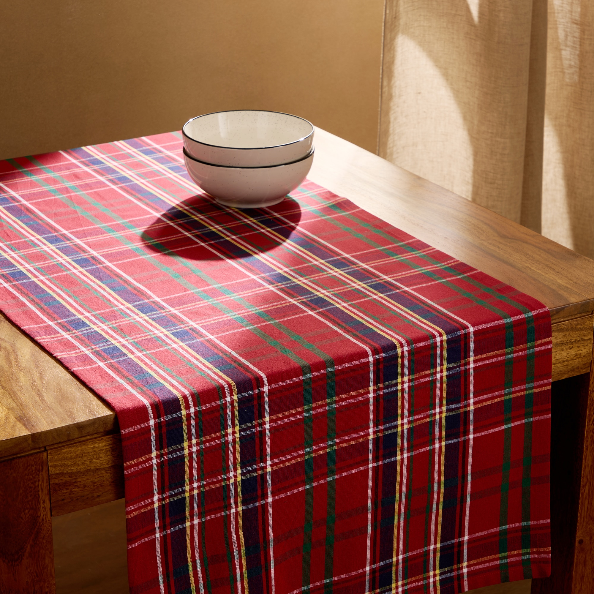 Caminho de Mesa de Algodão Mckenzie Vermelho-1