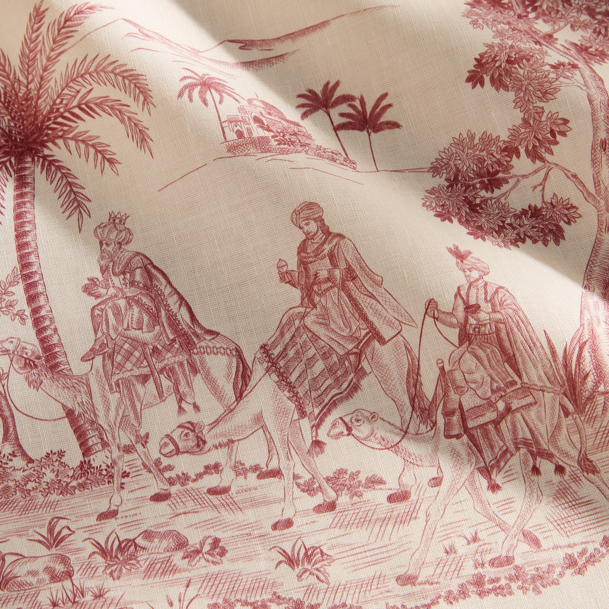 Caminho de Mesa de Algodão Oriente Grená-3