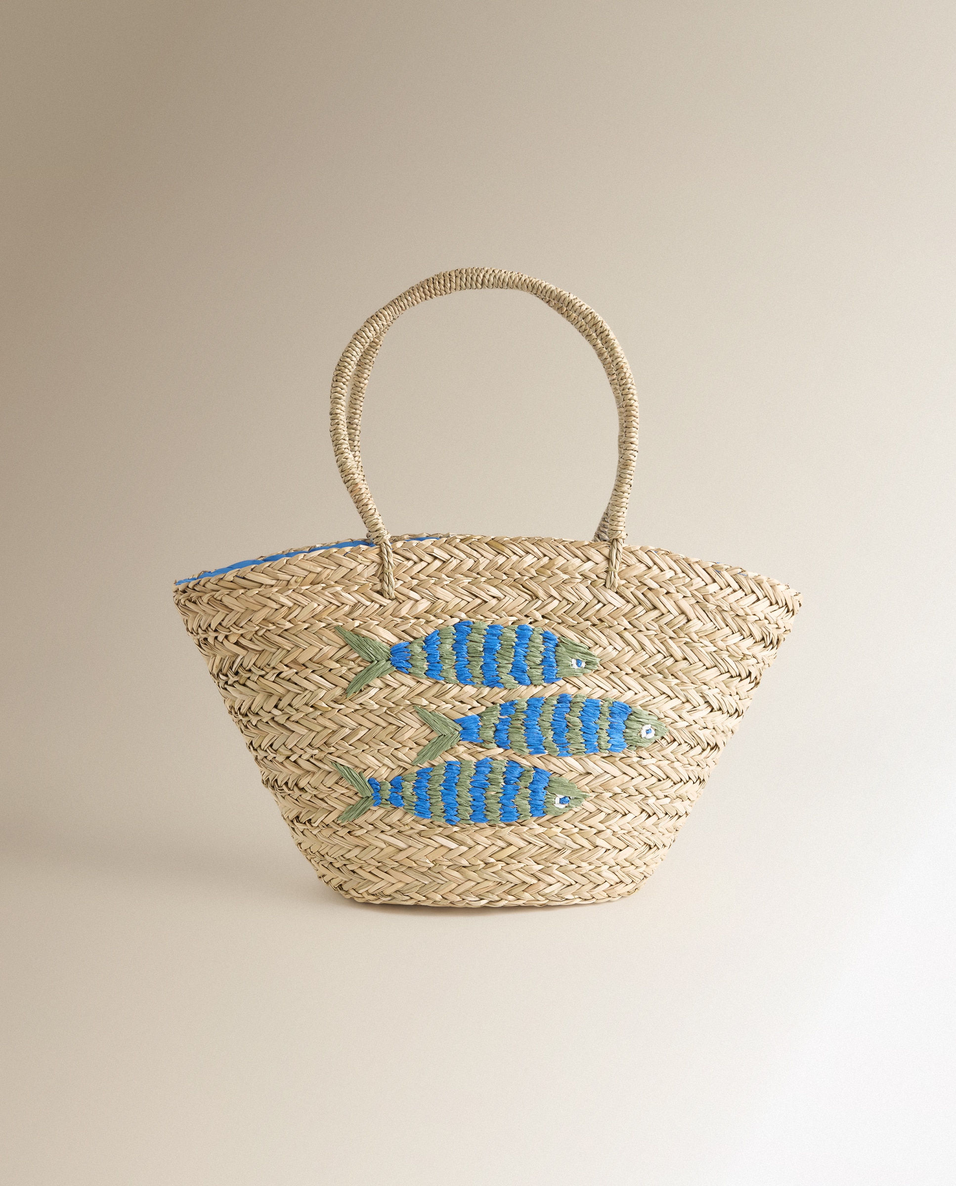 Cesta de Praia Ikan Azul-2