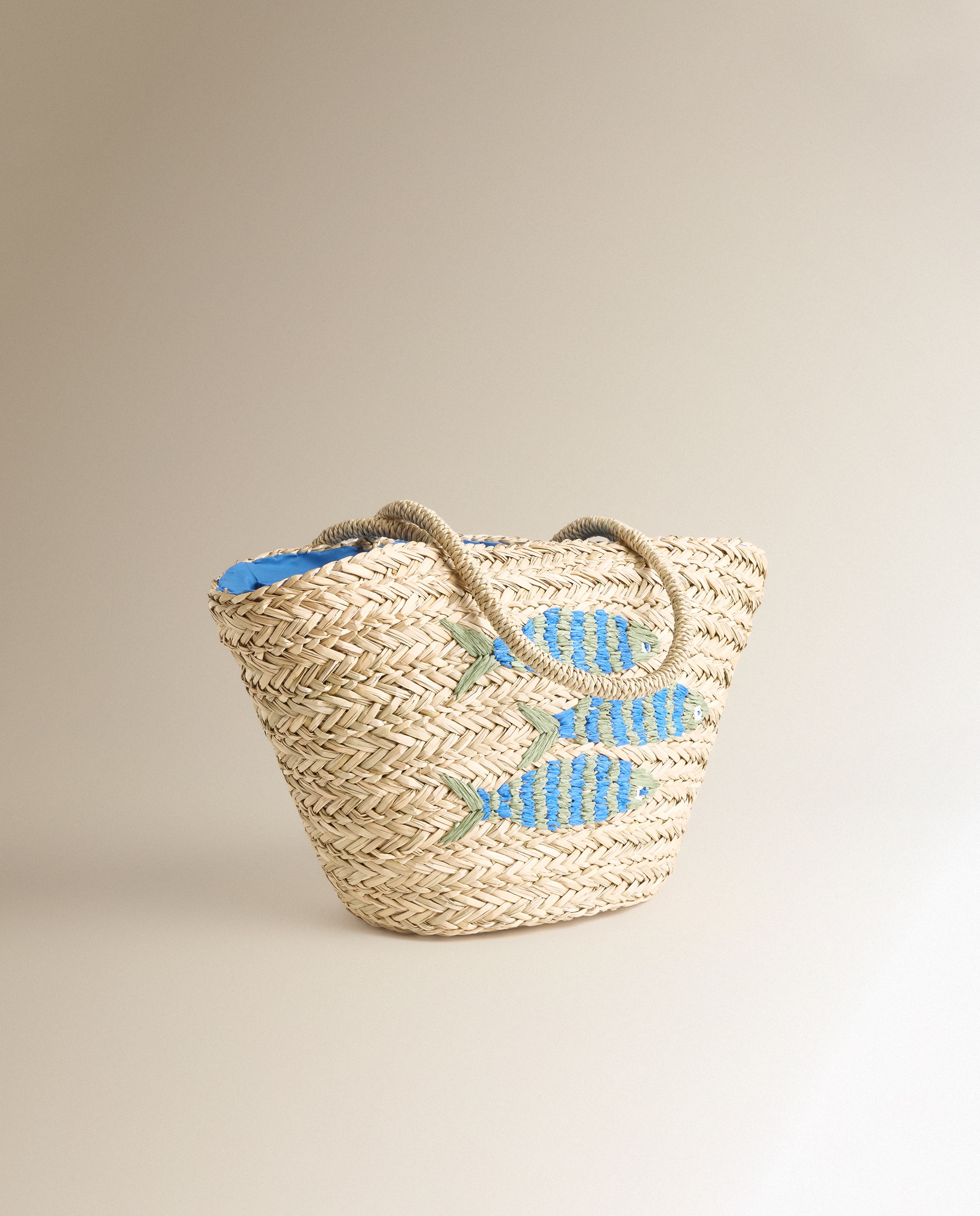 Cesta de Praia Ikan Azul-3