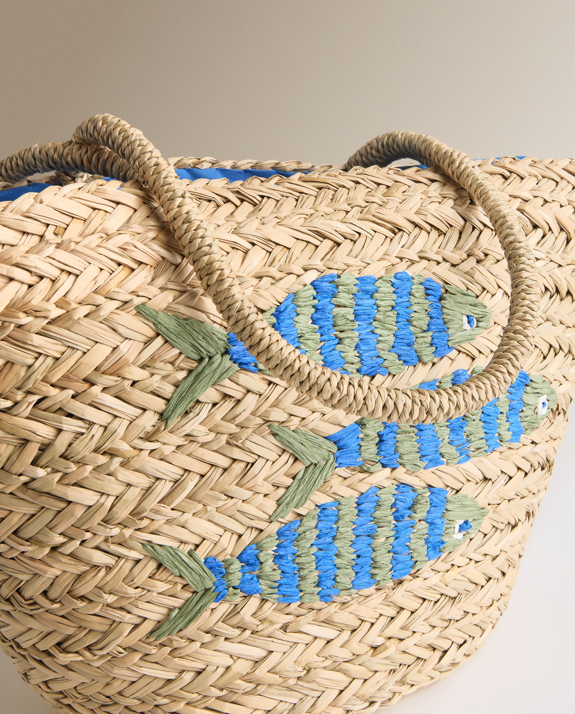 Cesta de Praia Ikan Azul-5