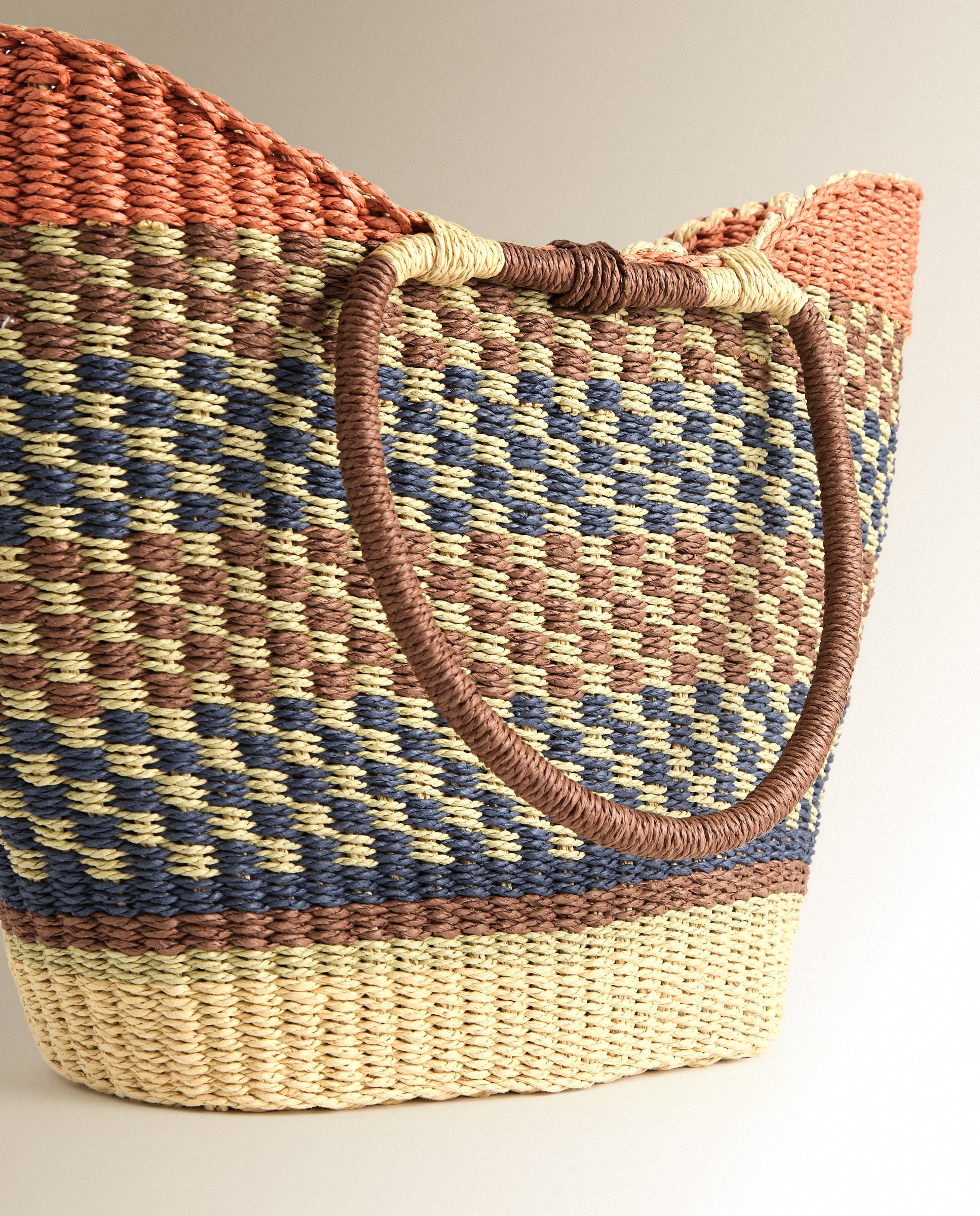 Cesta de Praia Squares Multicolor-5