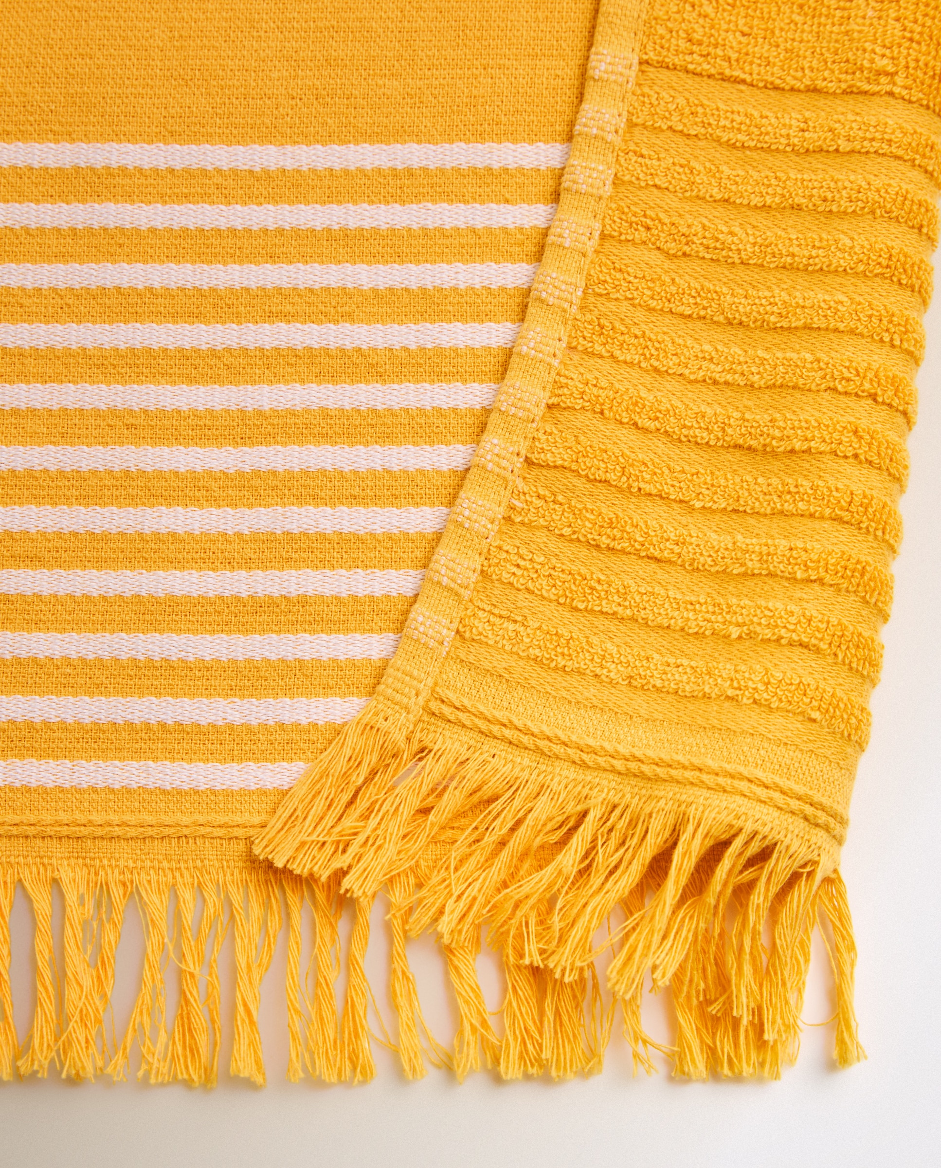 Pareo de playa XL Fouta - Mostaza 200 x 200 cm Mostaza-4