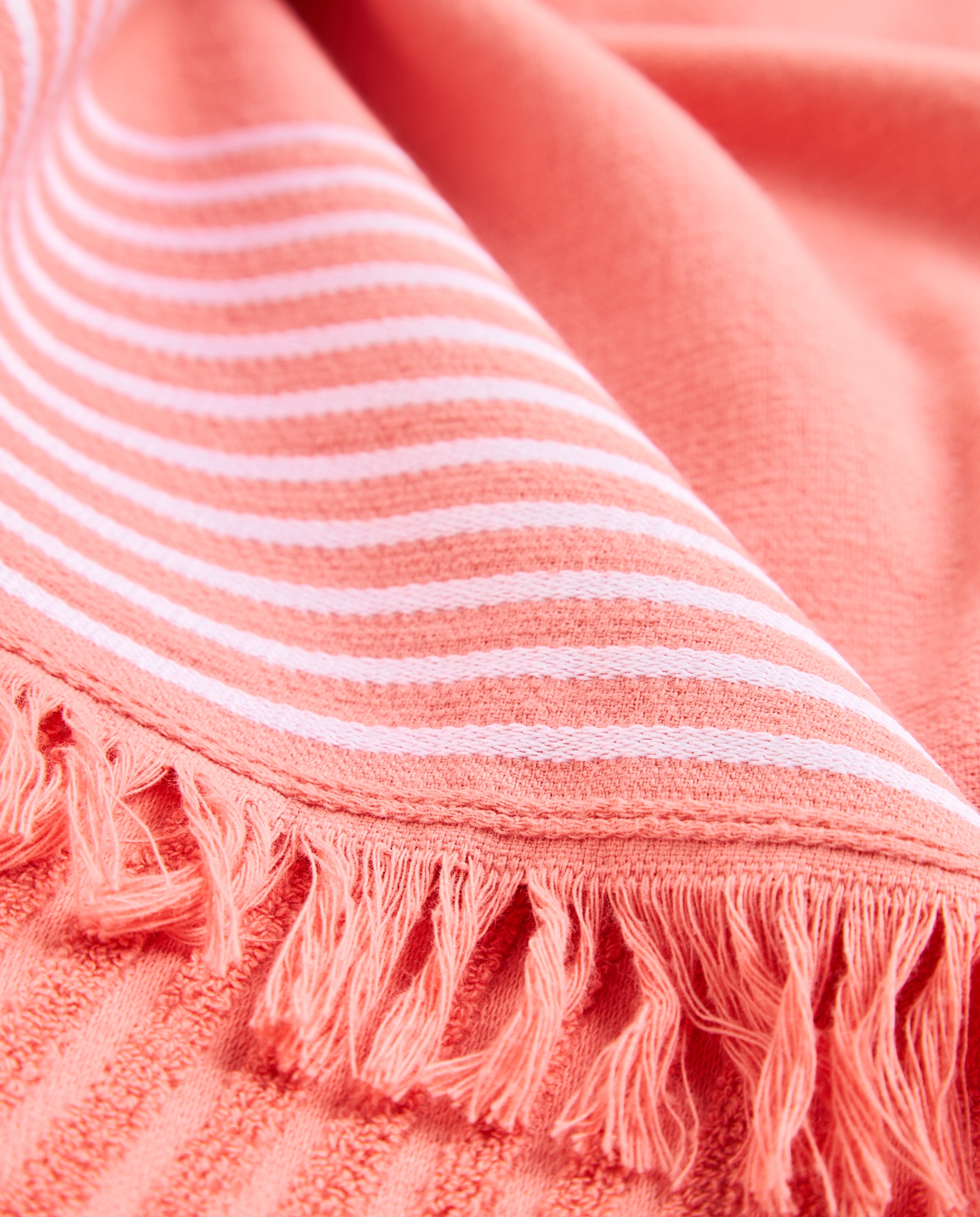 Pareo de playa XL Fouta - Coral 200 x 200 cm Coral-3
