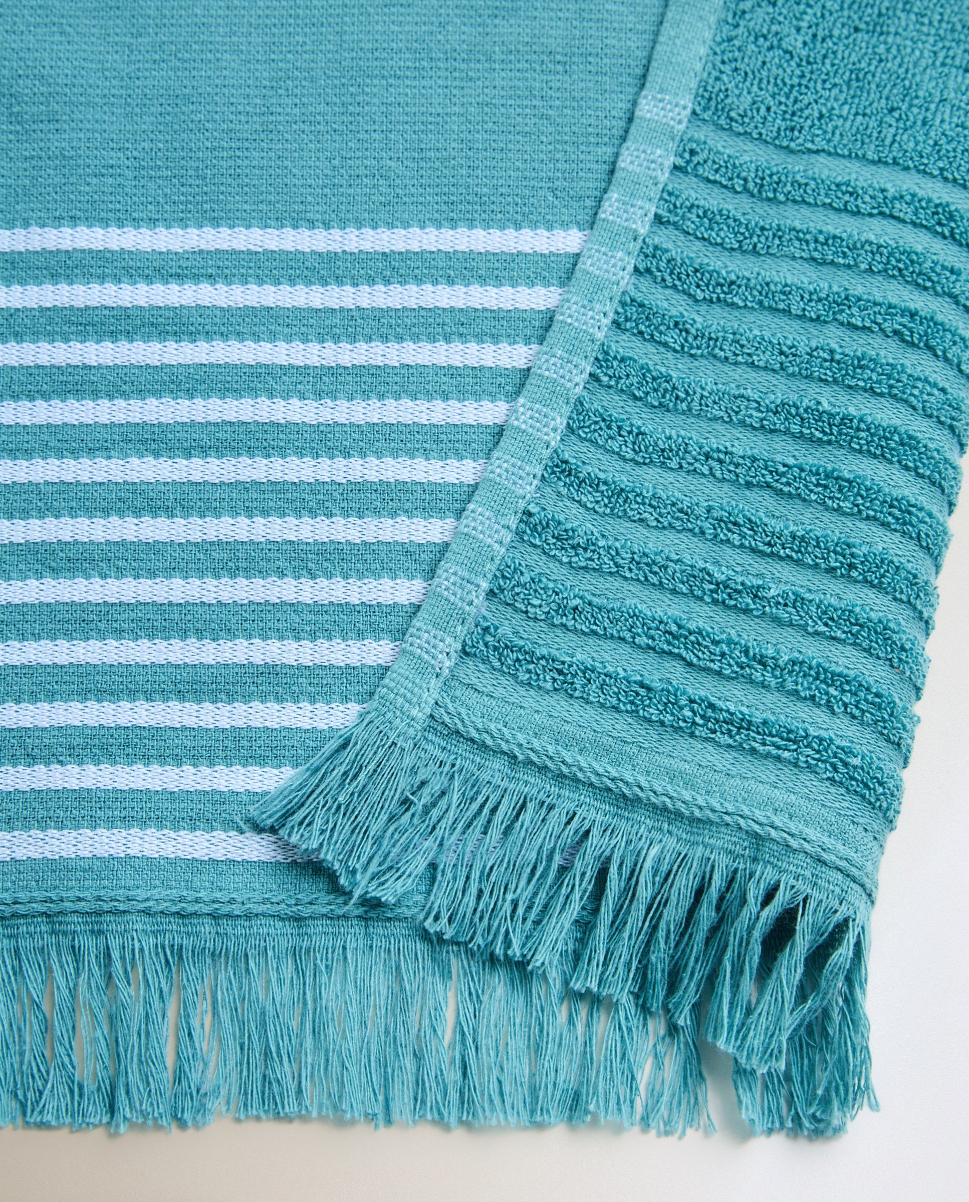 Pareo de playa XL Fouta - Azul agua 200 x 200 cm Azul agua-4