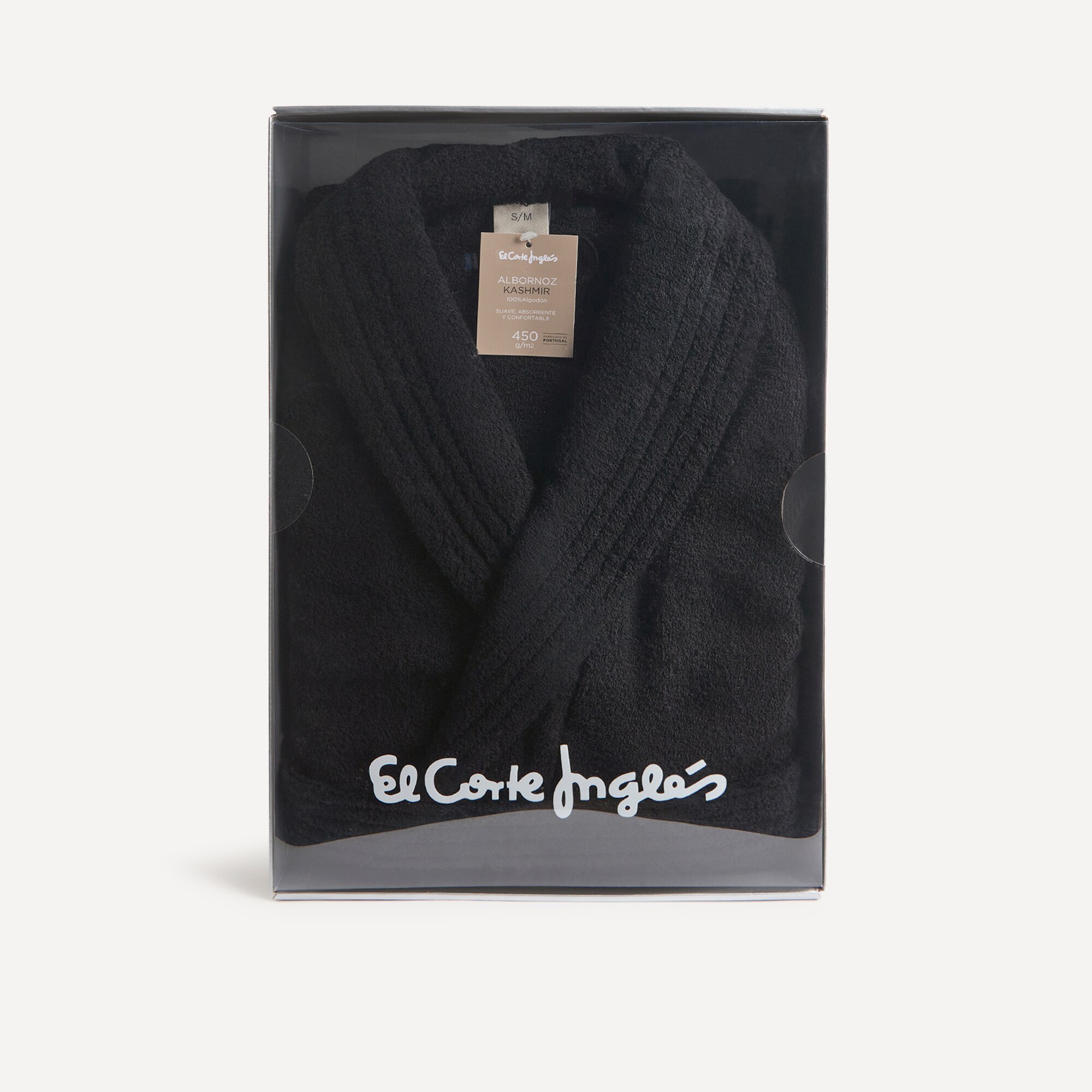 Albornoz con solapa algodón 450 gr/m2 Kashmir El Corte Inglés - Ébano S-M Ébano-4