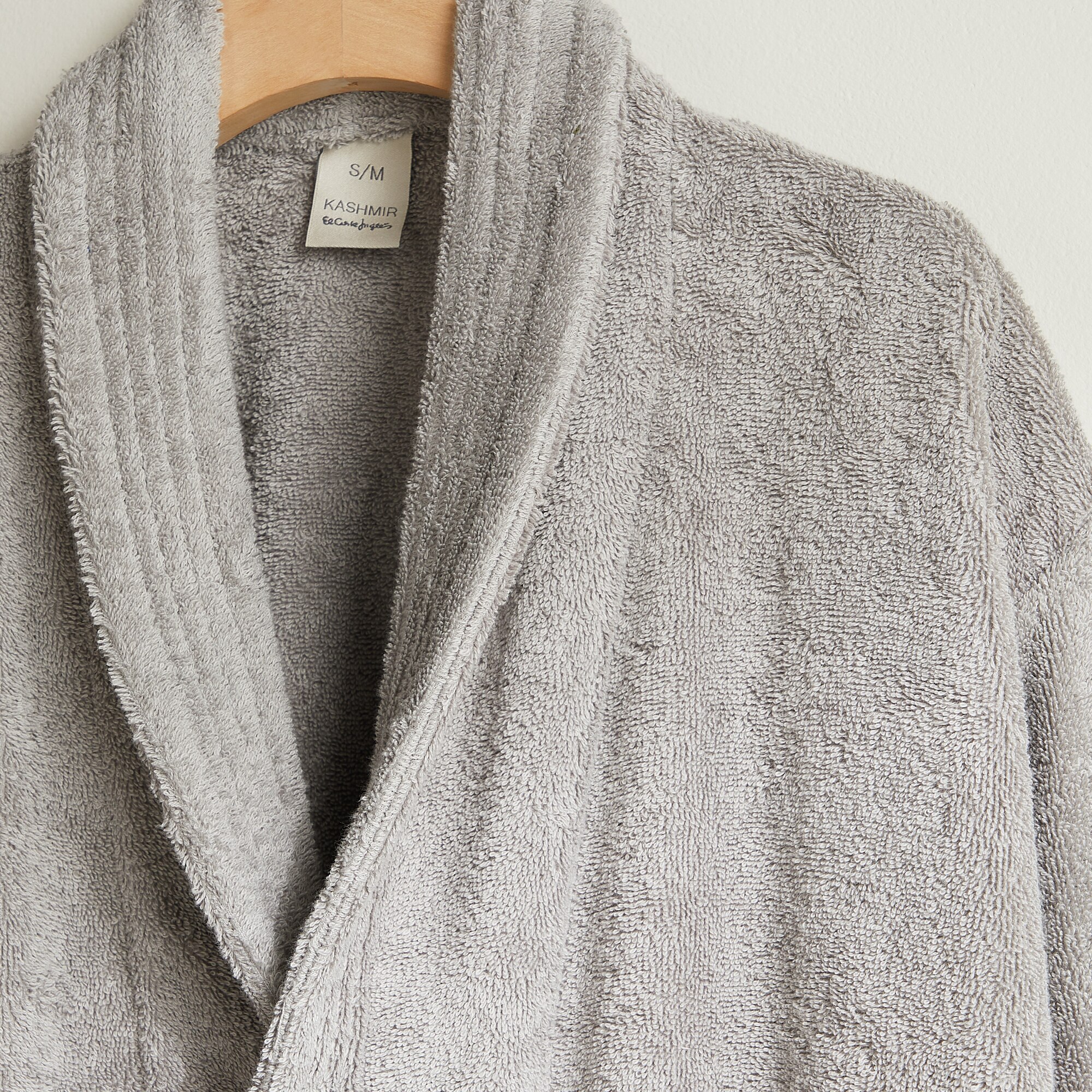 Albornoz con solapa algodón 450 gr/m2 Kashmir El Corte Inglés - Gris claro S-M Gris claro-2