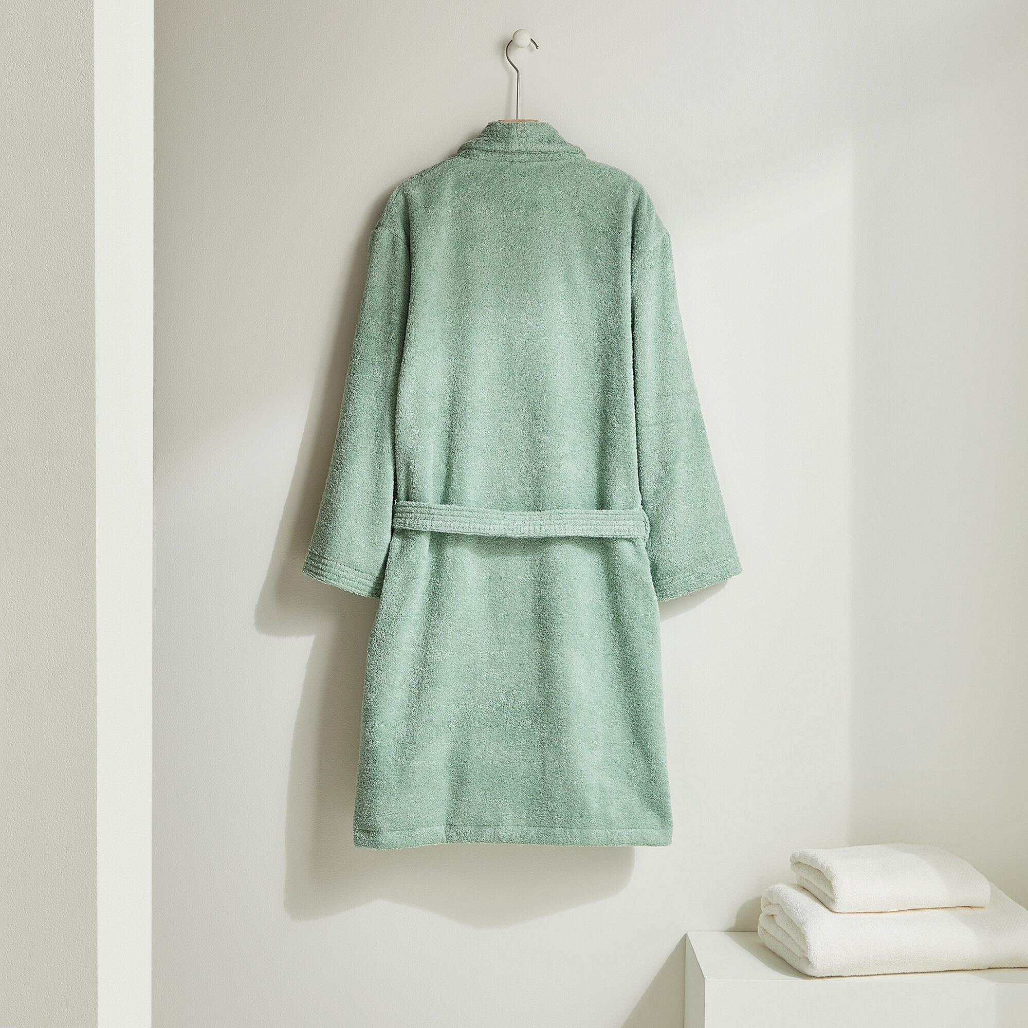 Albornoz con solapa algodón 450 gr/m2 Kashmir El Corte Inglés - Verde claro S-M Verde claro-3