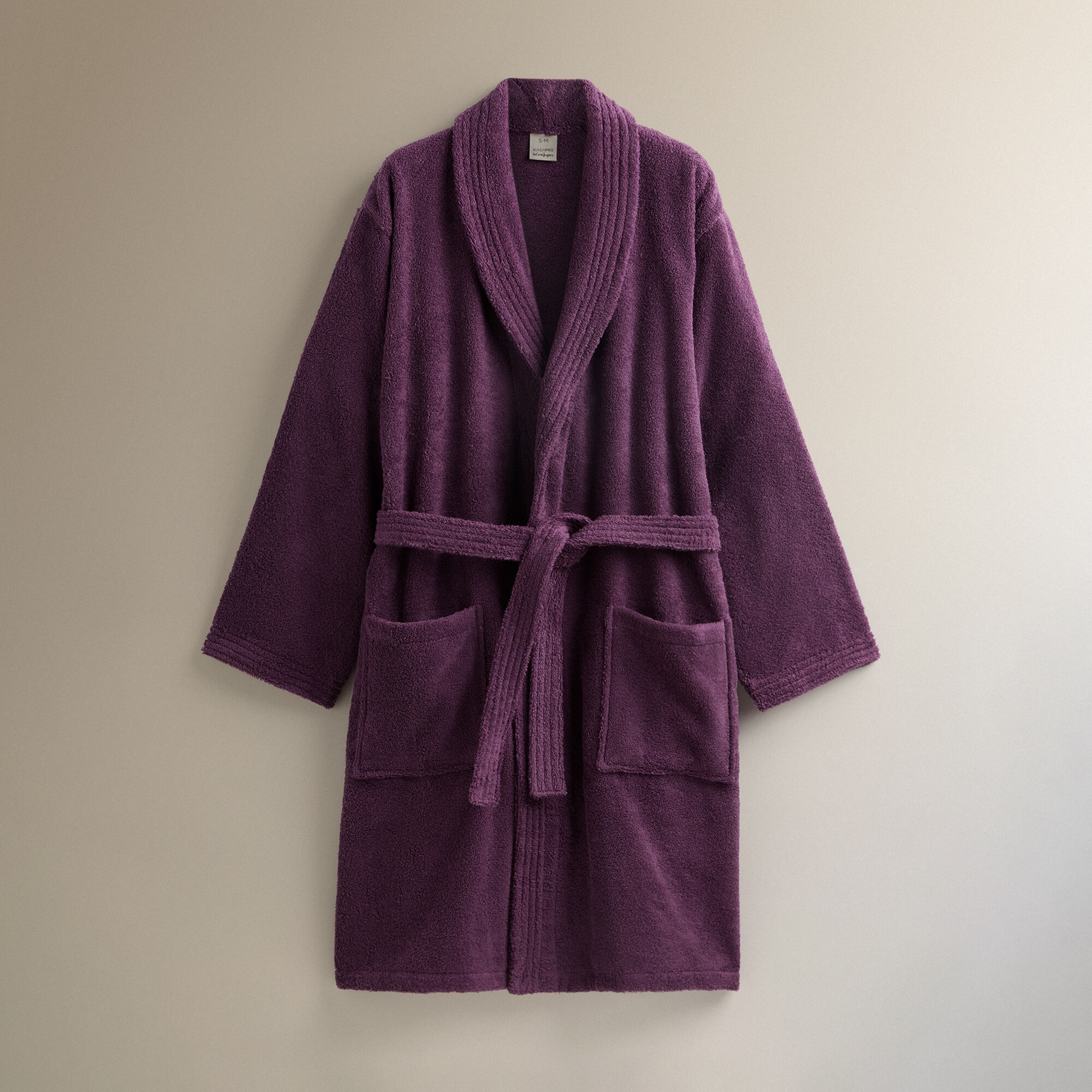 Albornoz con solapa algodón 450 gr/m2 Kashmir El Corte Inglés - Morado S-M Morado-2