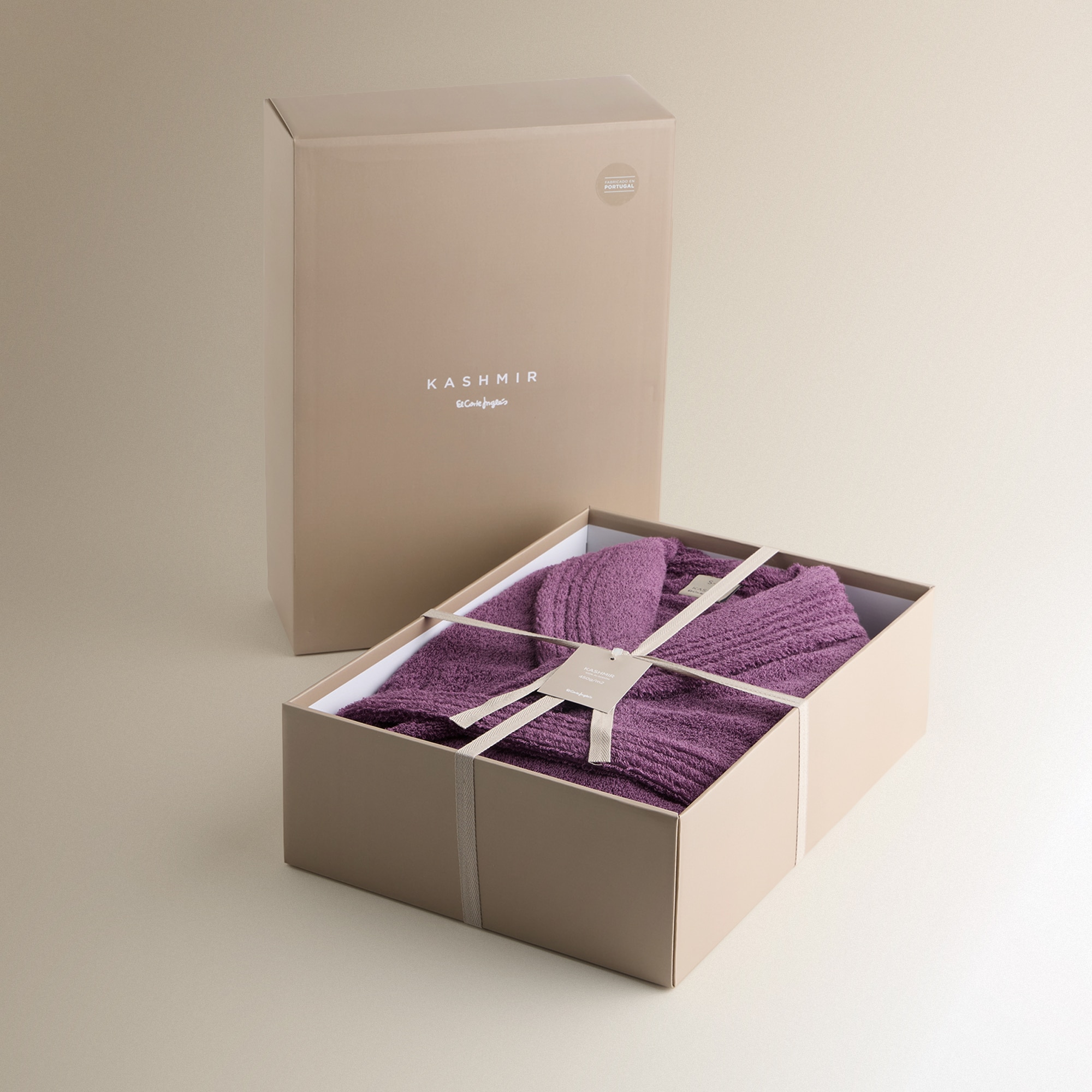 Albornoz con solapa algodón 450 gr/m2 Kashmir El Corte Inglés - Morado S-M Morado-5