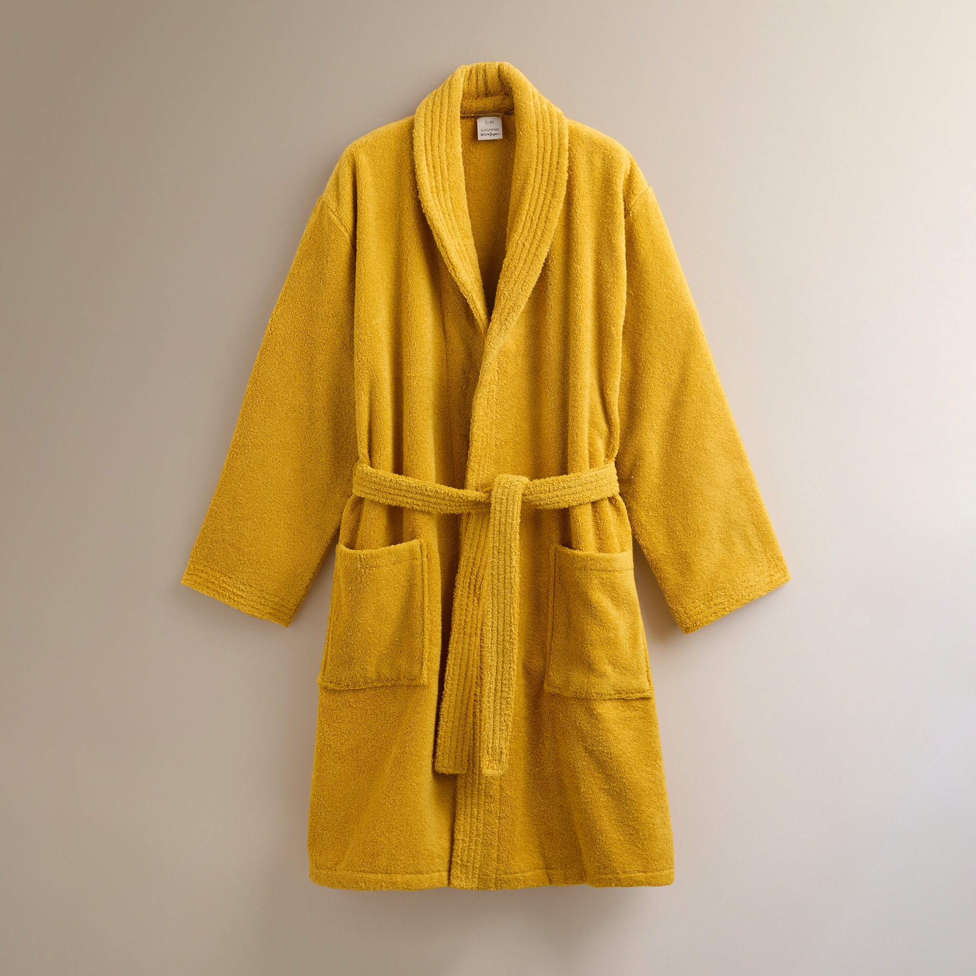 Albornoz con solapa algodón 450 gr/m2 Kashmir El Corte Inglés - Amarillo S-M Amarillo-2
