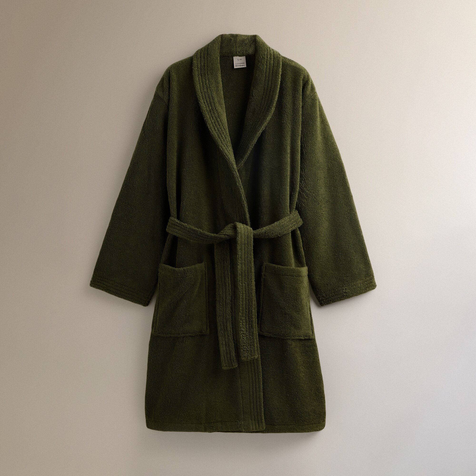 Albornoz con solapa algodón 450 gr/m2 Kashmir El Corte Inglés - Verde S-M Verde-2
