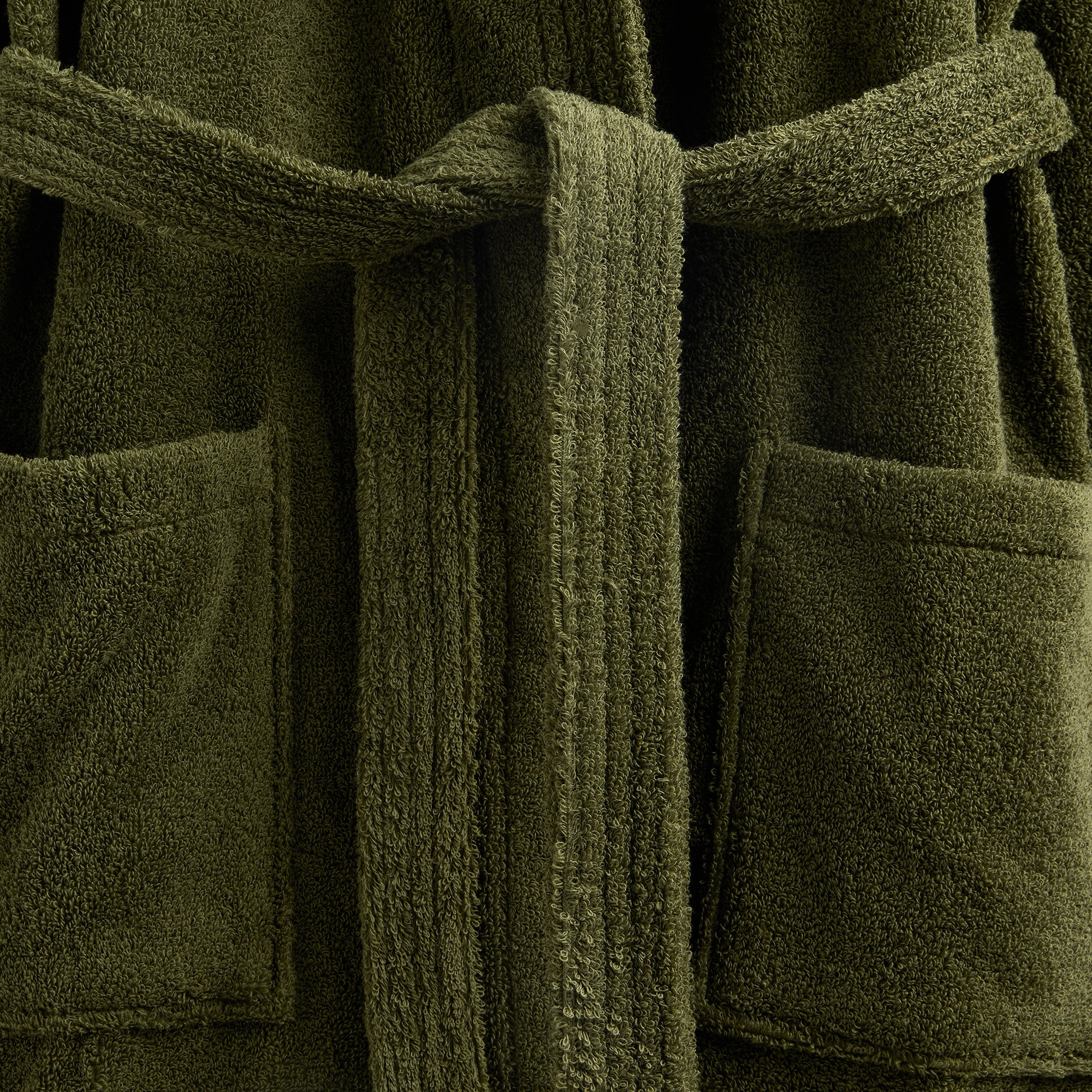 Albornoz con solapa algodón 450 gr/m2 Kashmir El Corte Inglés - Verde S-M Verde-3
