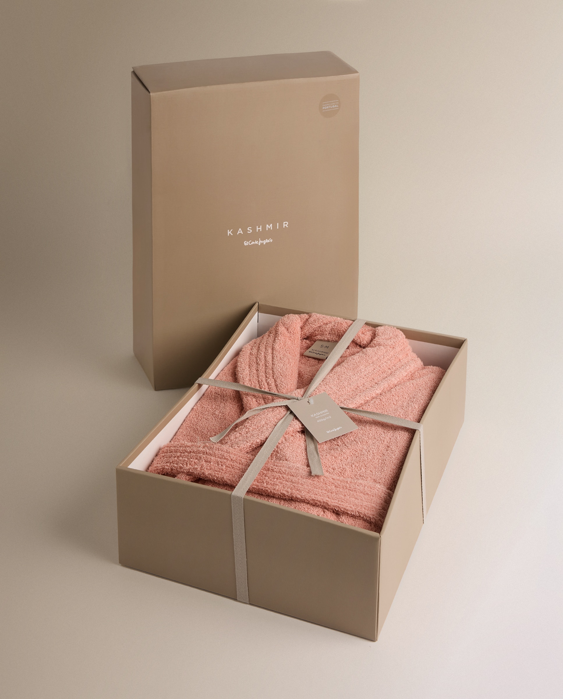 Albornoz con solapa algodón 450 gr/m2 Kashmir El Corte Inglés - Rosa palo S-M Rosa palo-5