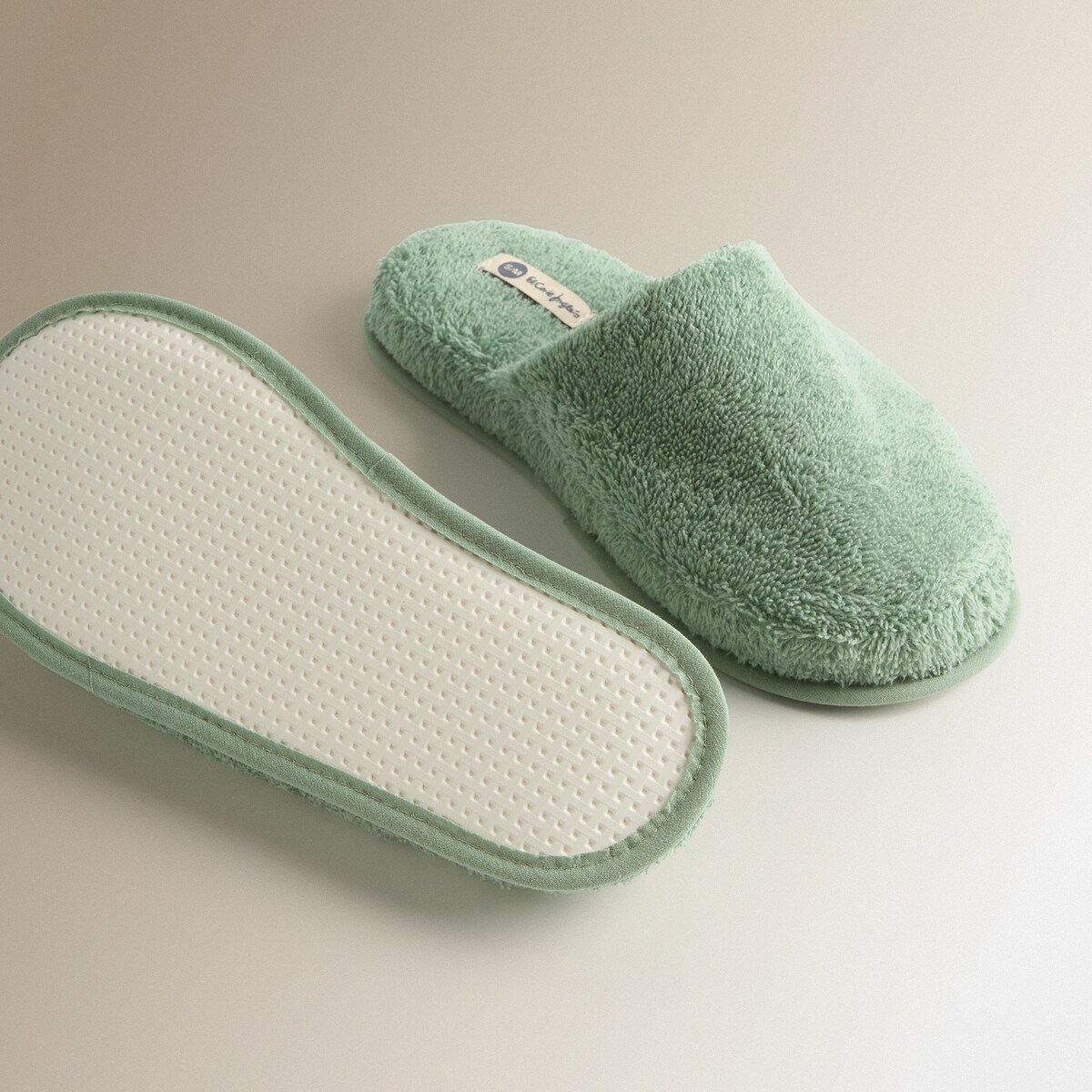 Chinelos de Banho de Algodão Kashmir Verde-2