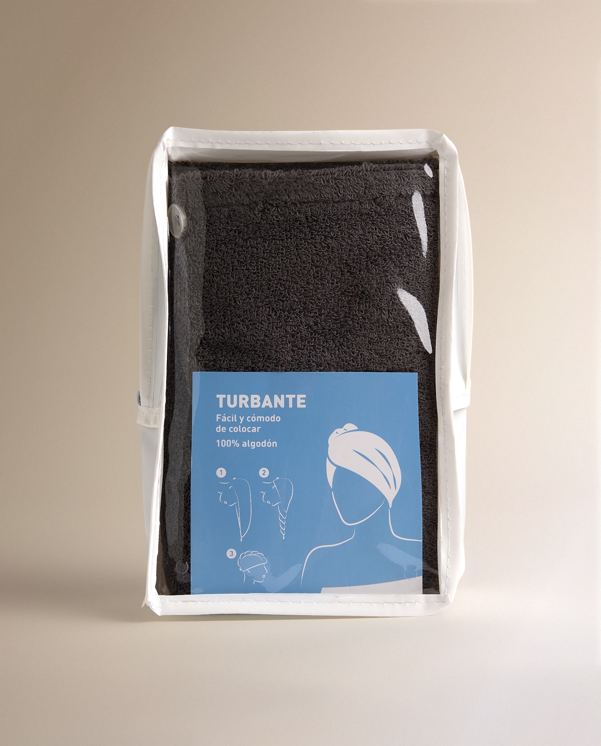 Turbante de tecido turco de algodão 450 g/m2 Kashmir Antracite-4
