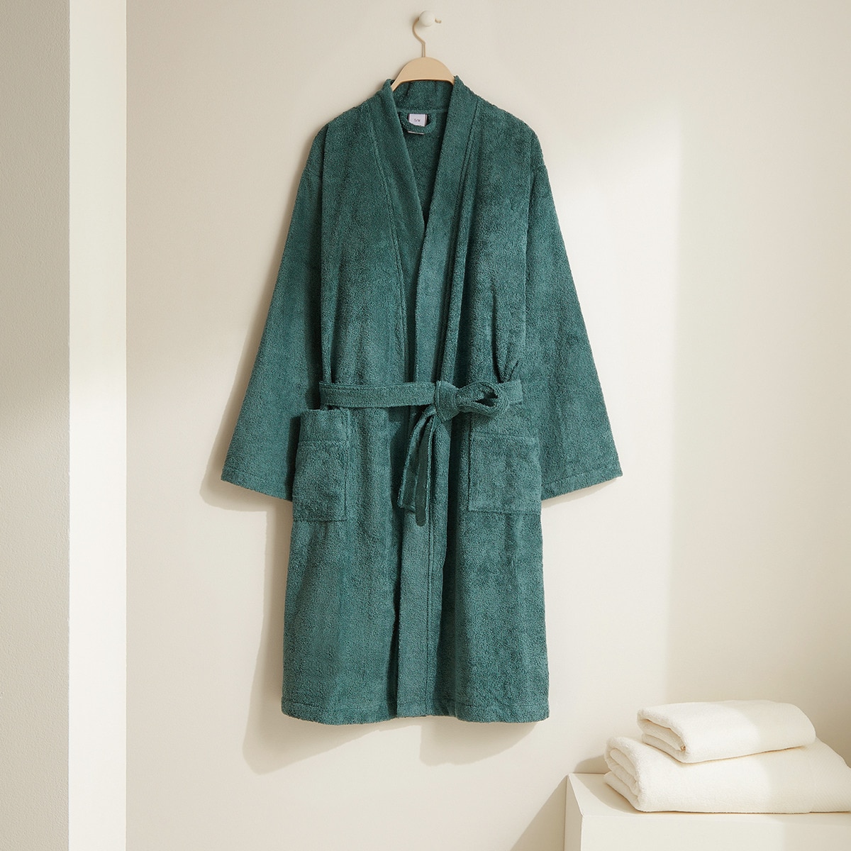 Imagen 0 de Albornoz kimono Algodón Egipcio 420 gr/m2 El Corte Inglés Verde oscuro