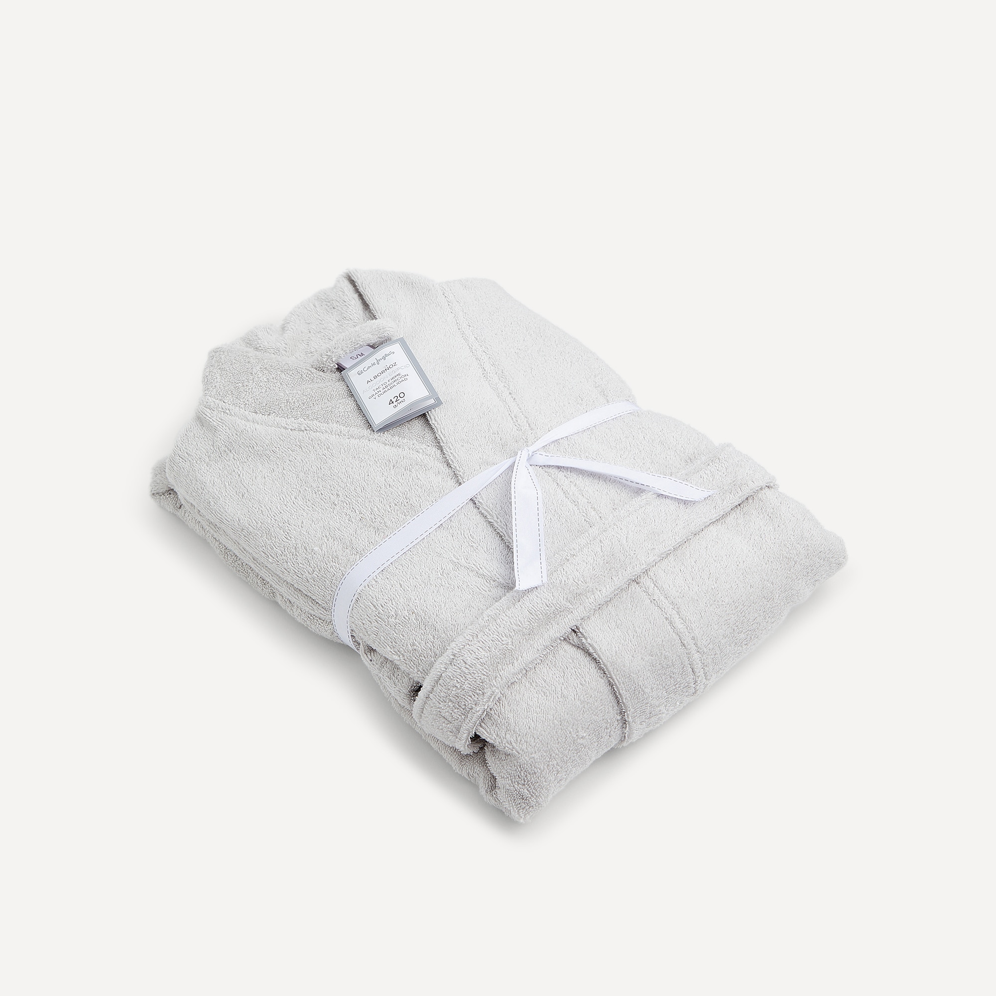 Roupão de Banho Tipo Kimono de Algodão Egípcio - 420 g/m2 Cinzento-4