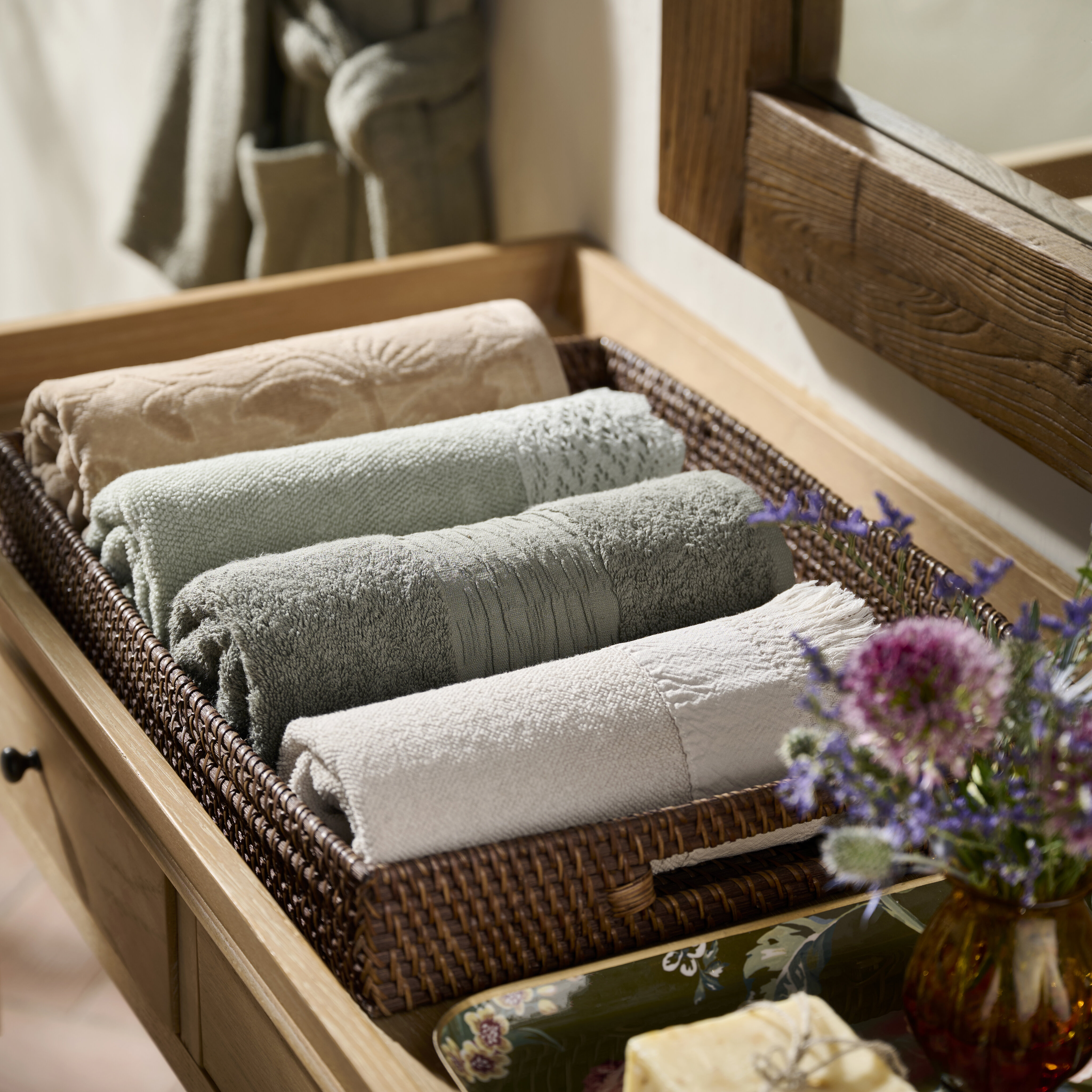 Toalha de Banho Cedar em Algodão - 600 g/m2 Verde-5