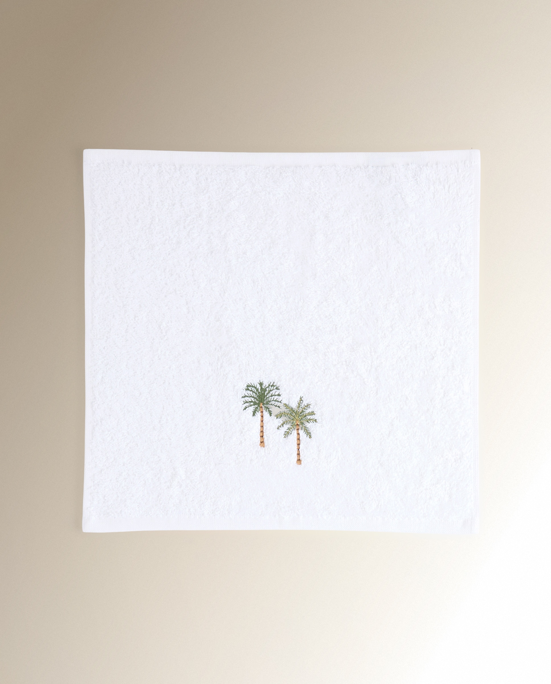 Conjunto de 3 Toalhas de Bidé de Algodão 450 g/m2 Palm Branco-2