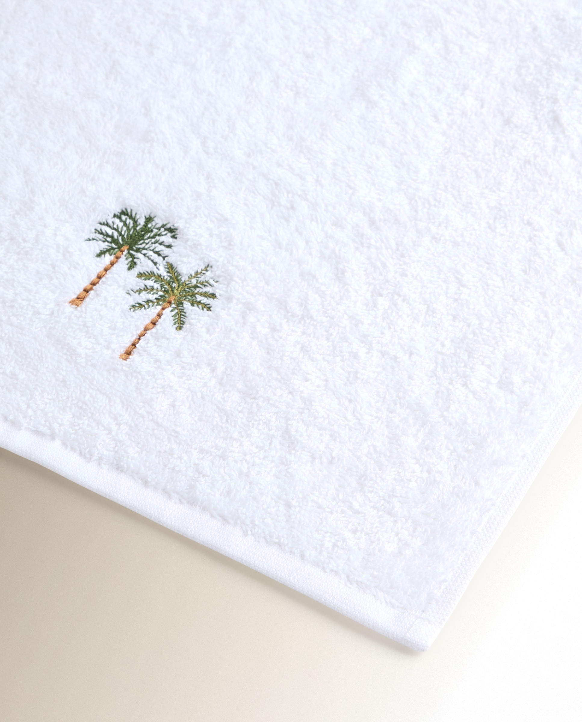 Conjunto de 3 Toalhas de Bidé de Algodão 450 g/m2 Palm Branco-3