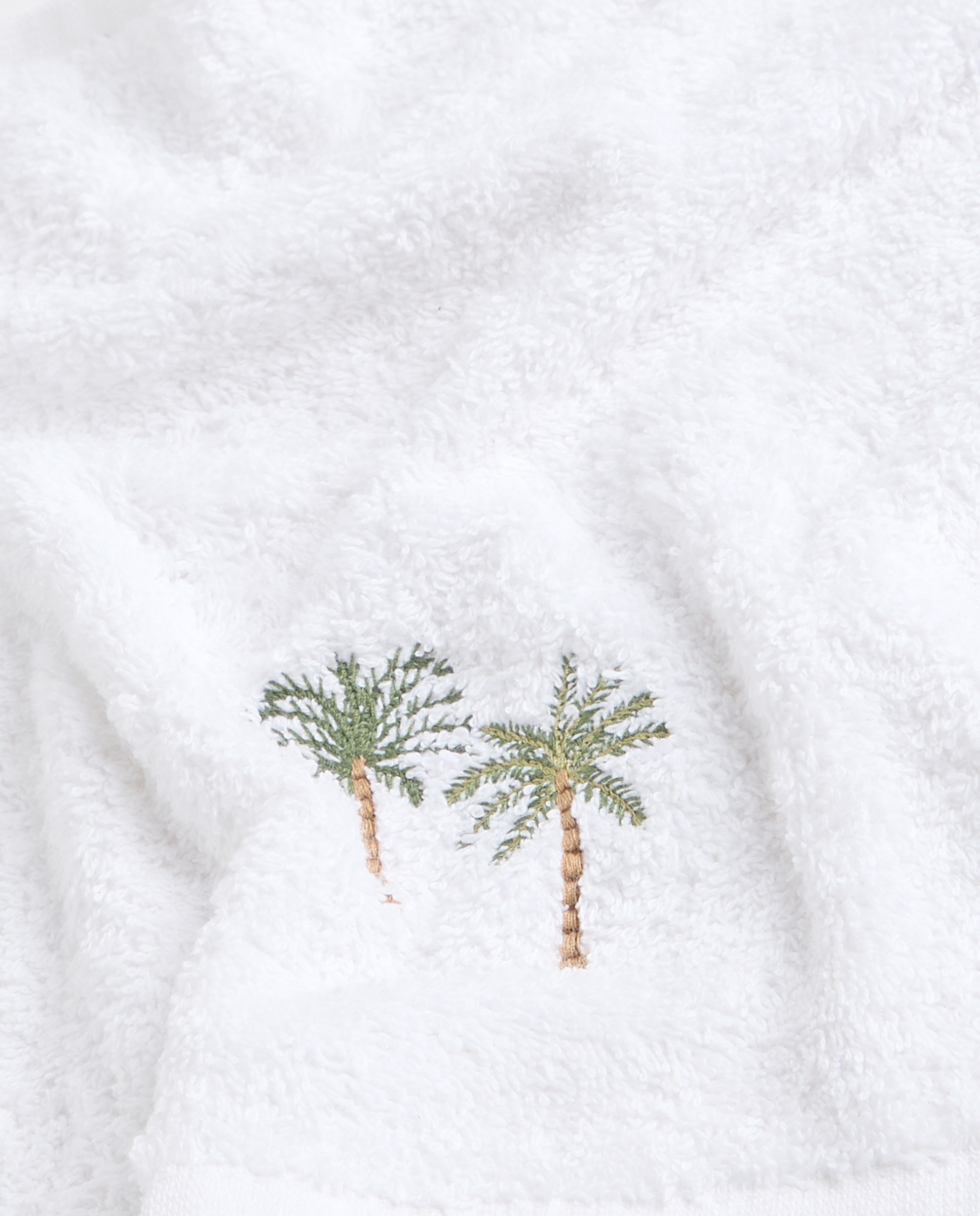 Conjunto de 3 Toalhas de Bidé de Algodão 450 g/m2 Palm Branco-4