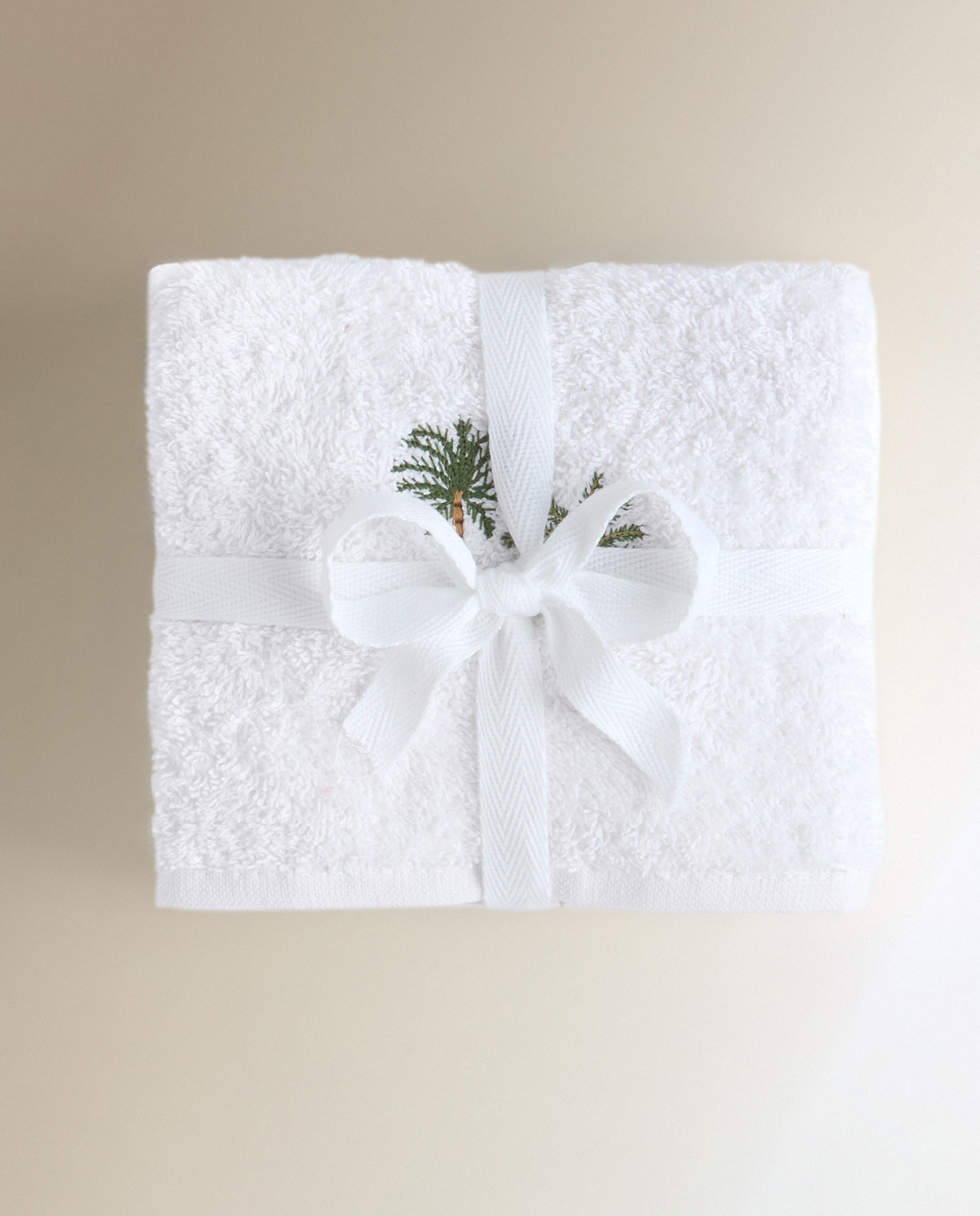 Conjunto de 3 Toalhas de Bidé de Algodão 450 g/m2 Palm Branco-5