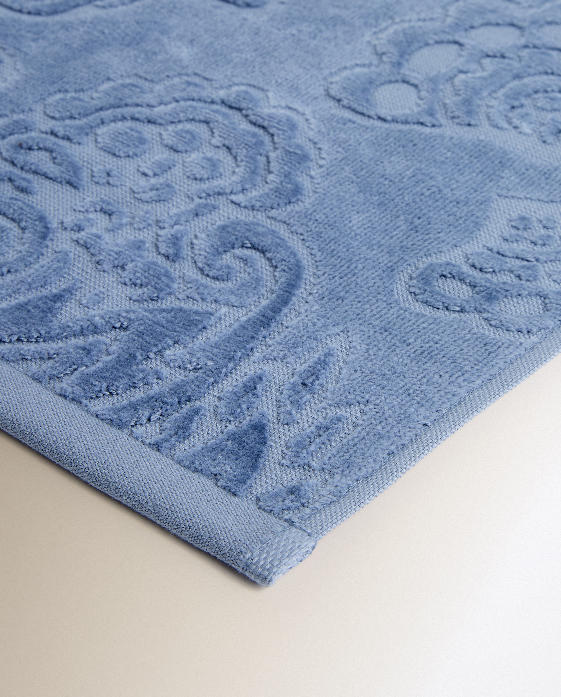 Toalla de baño algodón 530 gr/m2 Boteh - Azul Tocador Azul-3