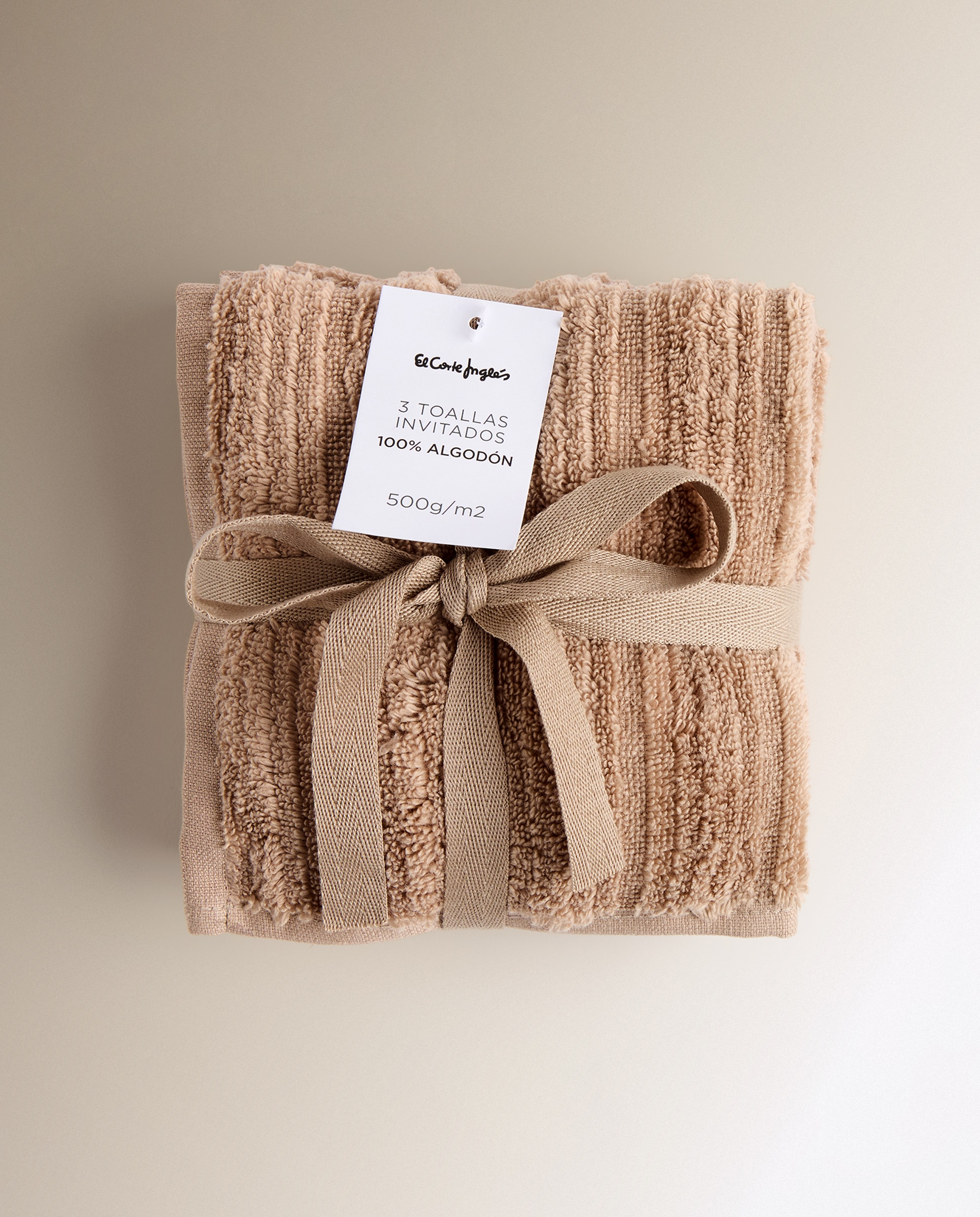 Set de 3 toallas de tocador algodón 485 gr/m2 Clouds - Beige Beige-5