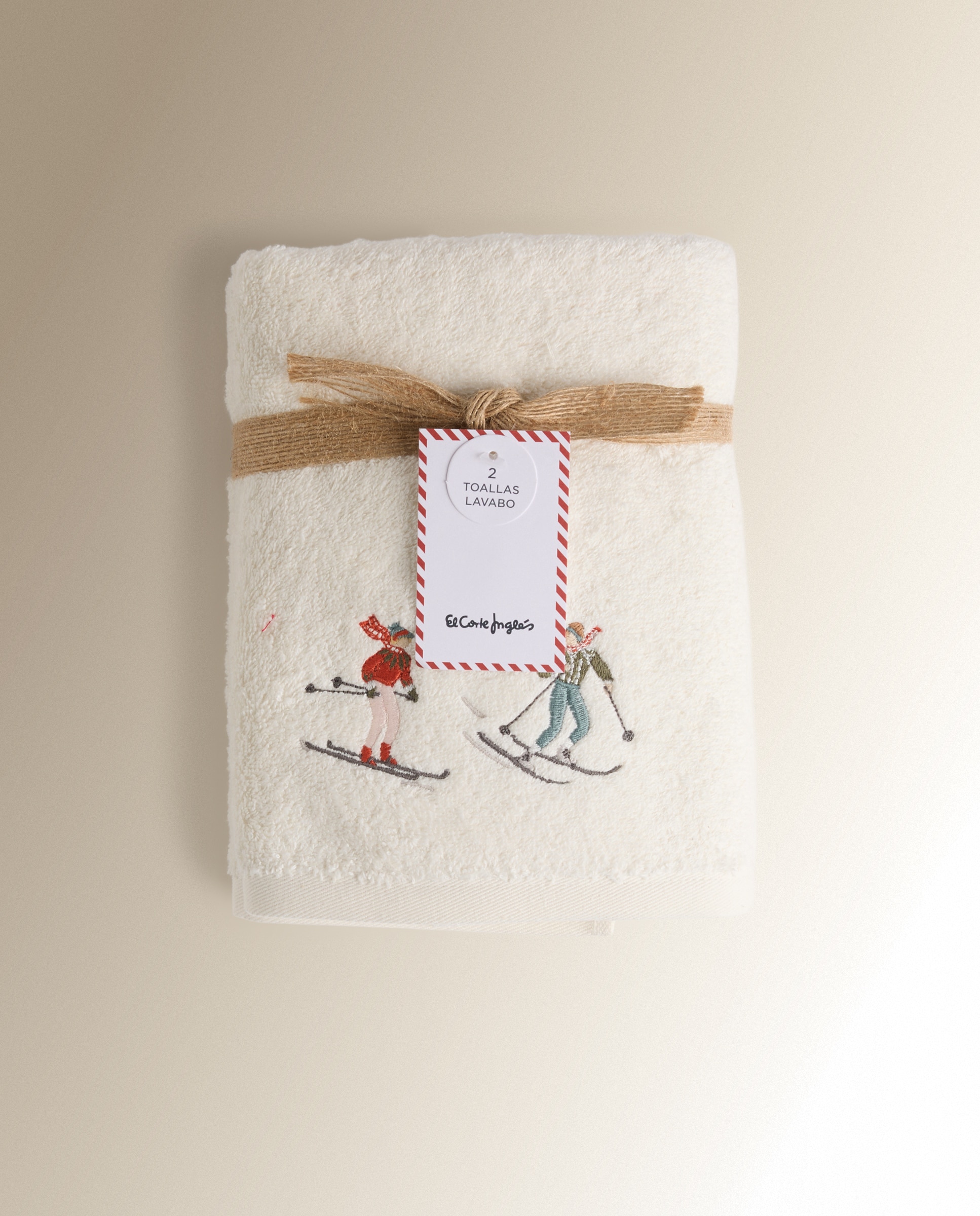 Set de 2 toallas de lavabo algodón 500 gr/m2 Skiers - Crudo Lavabo Crudo-4
