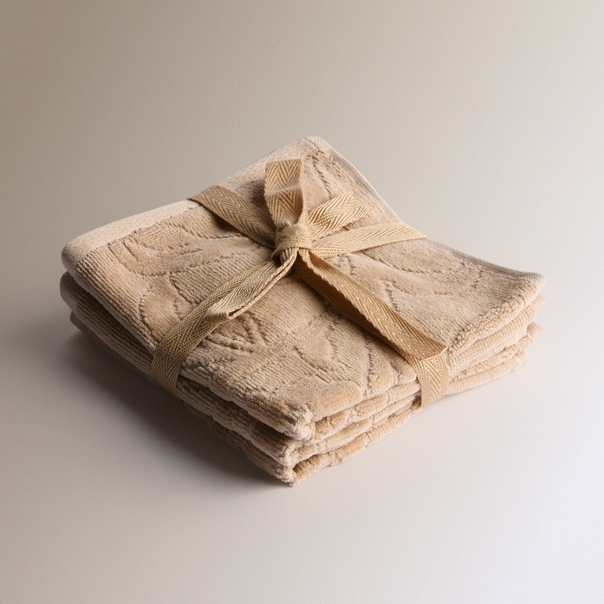 Conjunto de 3 Toalhas de Bidé de Algodão 480 g/m2 Kitami Bege-5