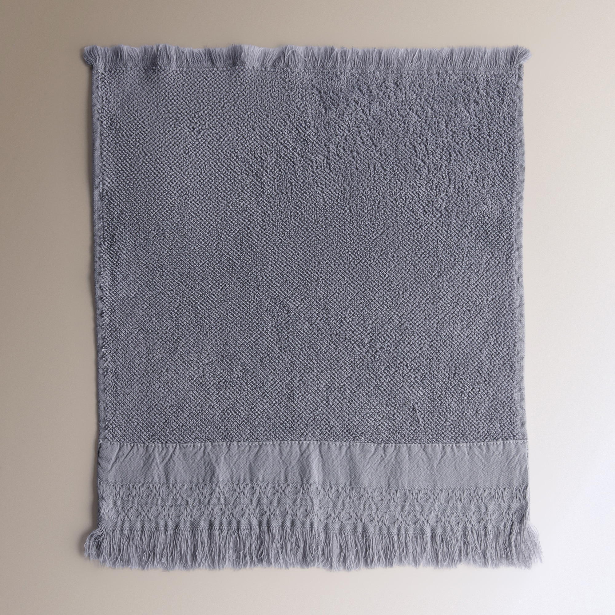 Conjunto de 3 Toalhas de Bidé de Algodão 480 g/m2 Banda Cinzento-2