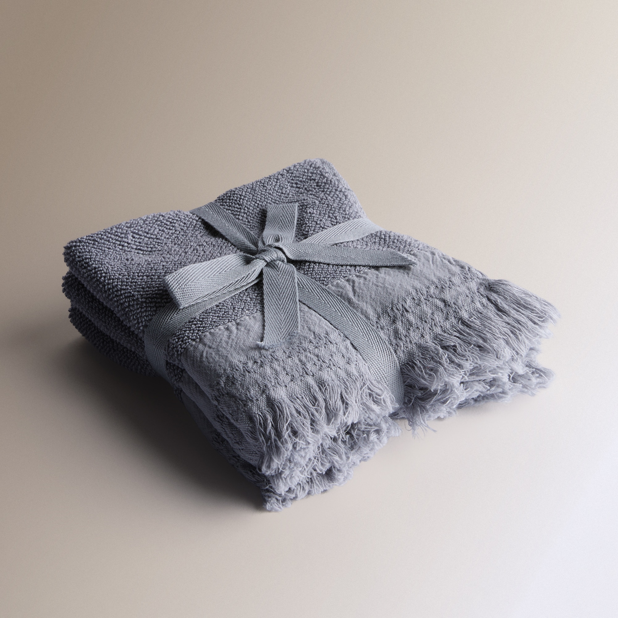 Conjunto de 3 Toalhas de Bidé de Algodão 480 g/m2 Banda Cinzento-5