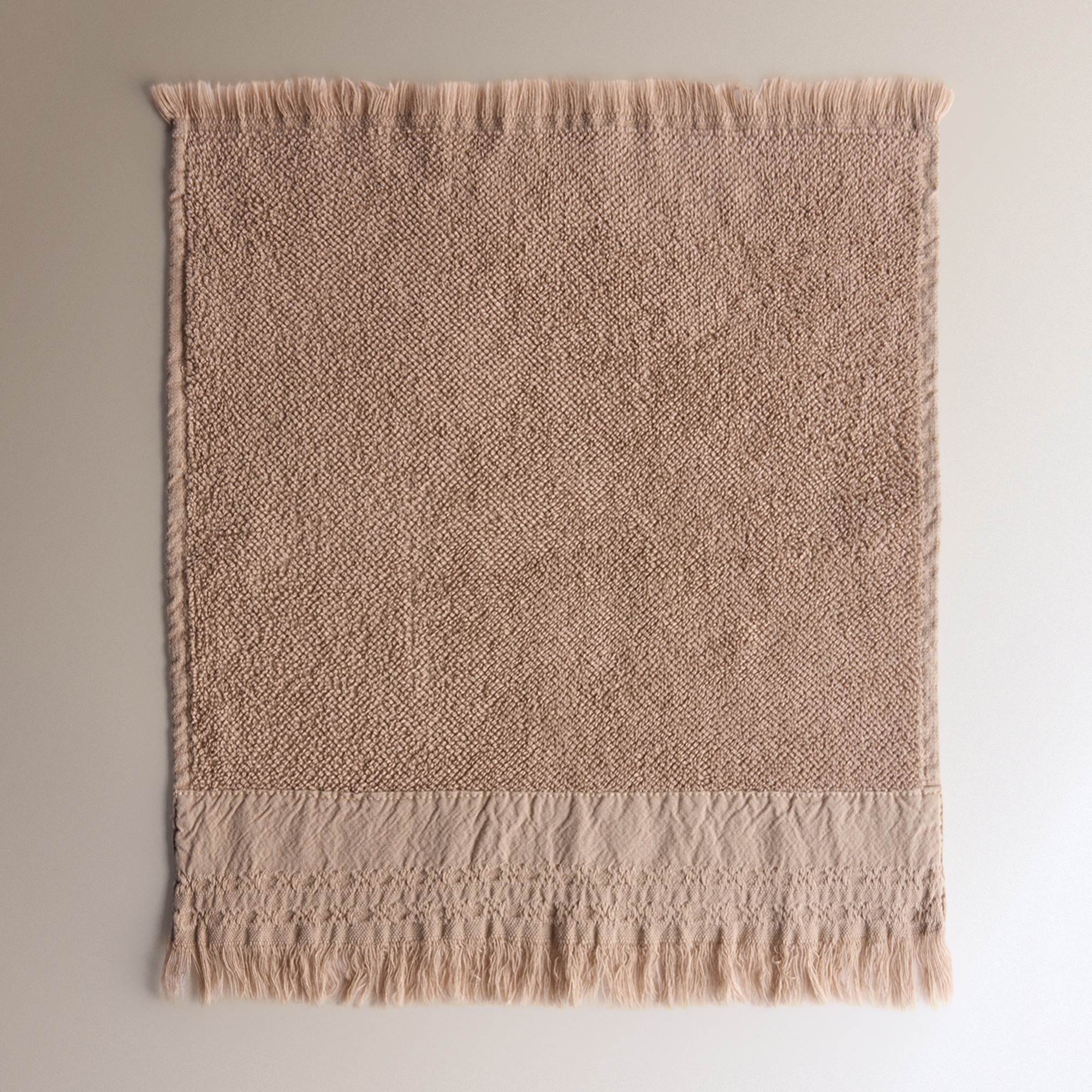 Conjunto de 3 Toalhas de Bidé de Algodão 480 g/m2 Banda Taupe-2