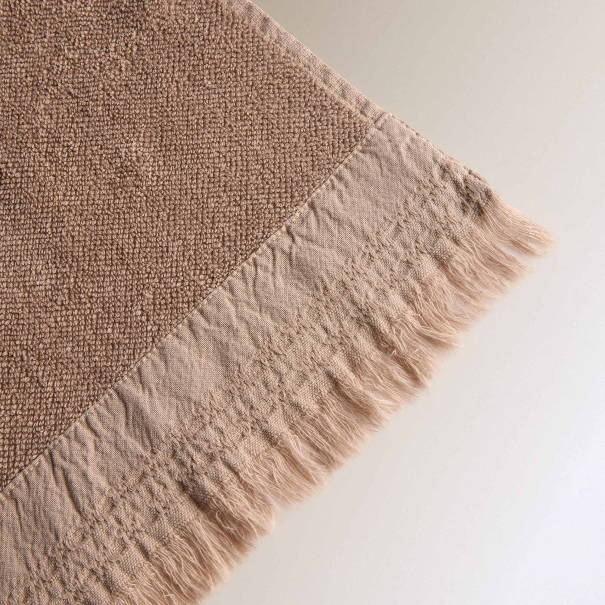 Conjunto de 3 Toalhas de Bidé de Algodão 480 g/m2 Banda Taupe-3