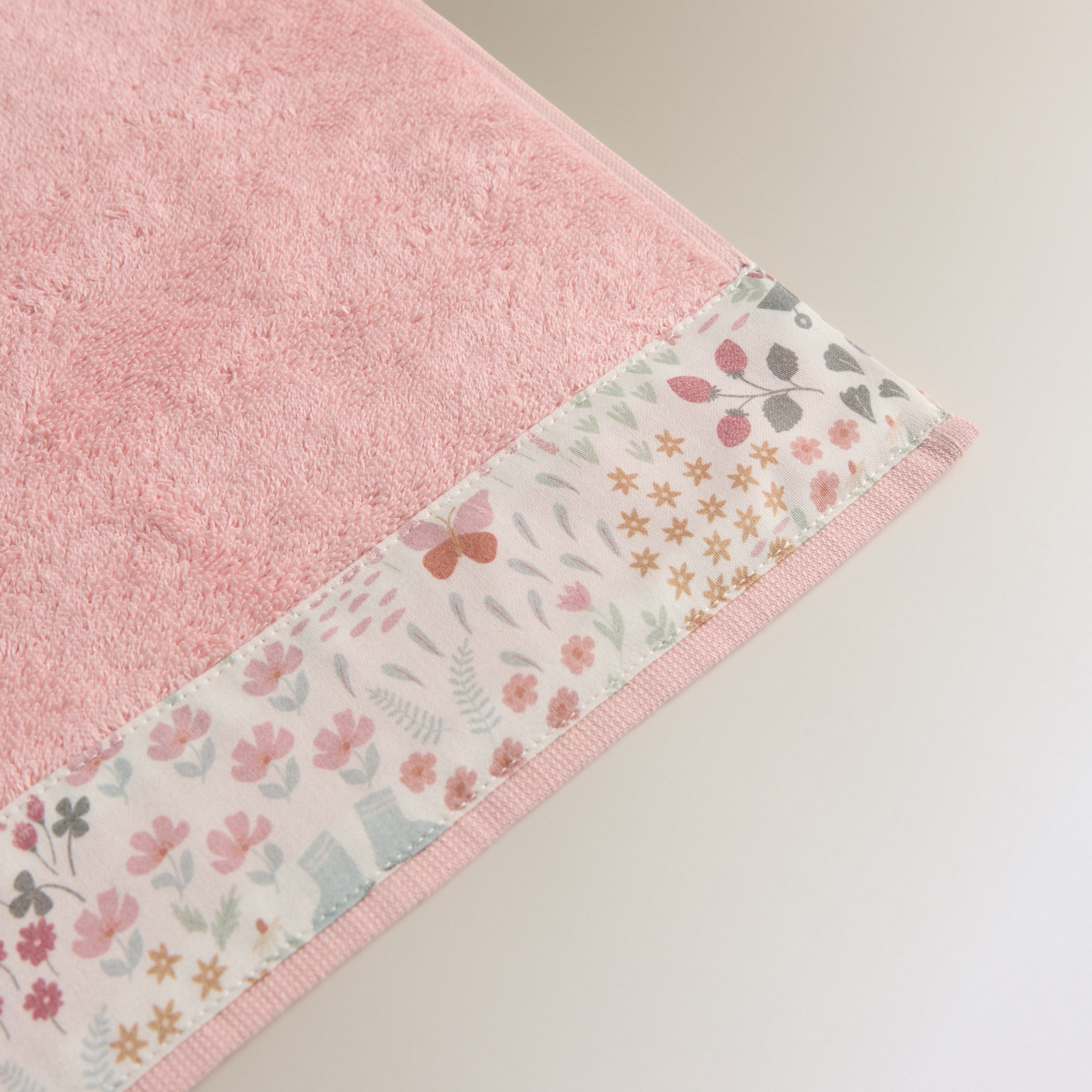 Toalha de Banho Infantil de Algodão 550 g/m2 Hortense Rosa-3