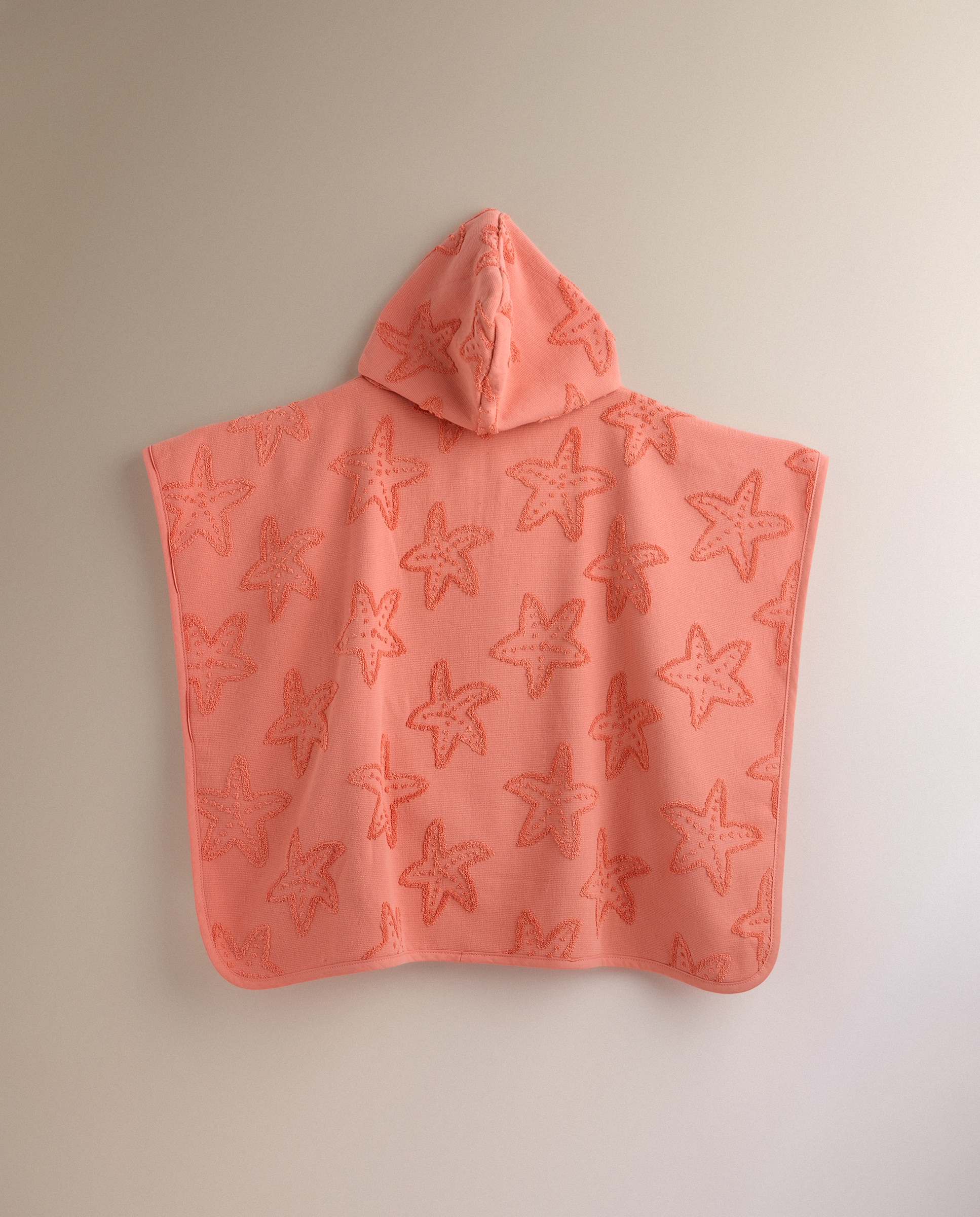 Poncho de Praia Infantil Starfish Coral-3