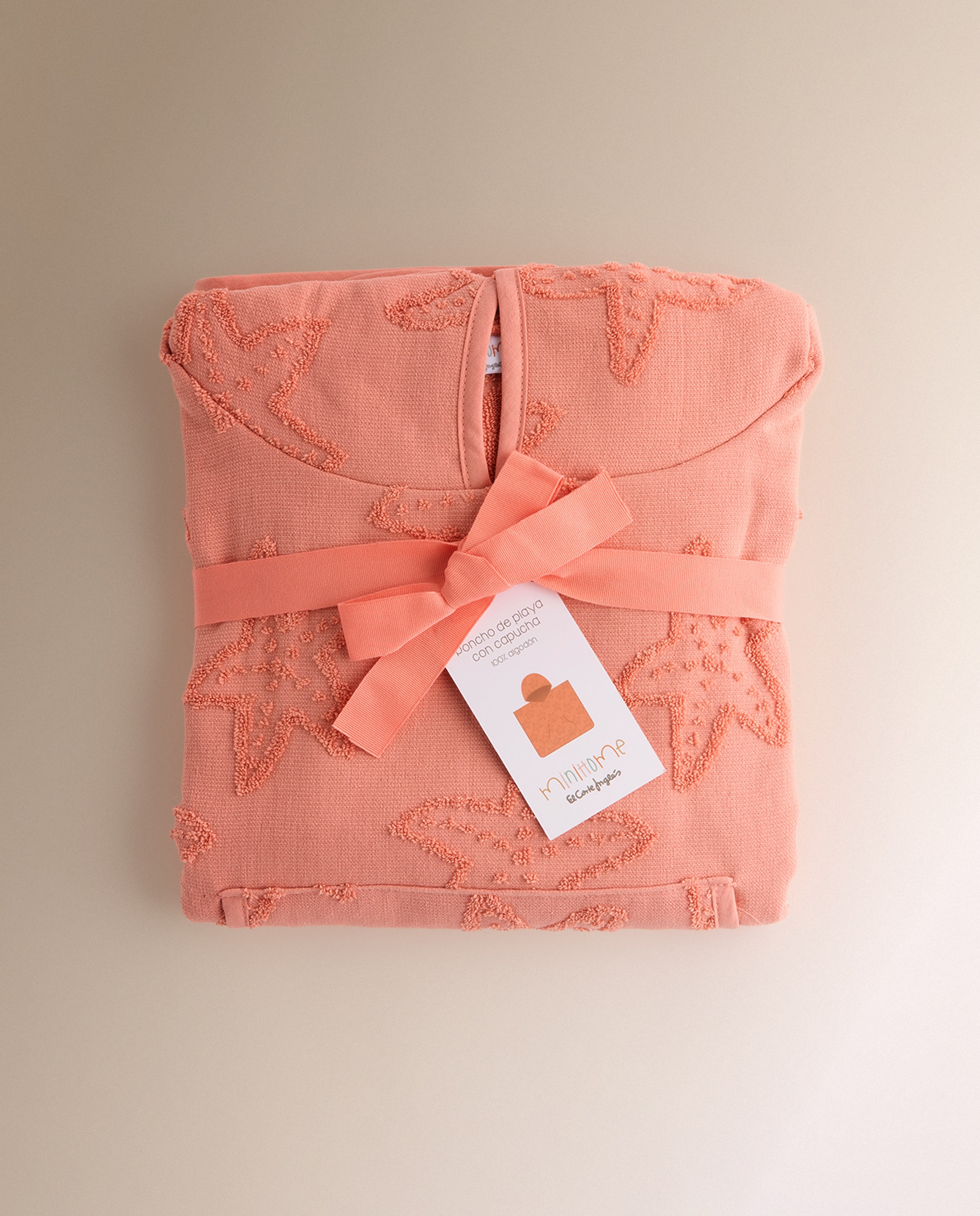 Poncho de Praia Infantil Starfish Coral-4
